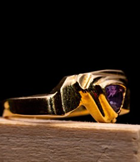 Purple Sapphire 18k Trillion Ring
