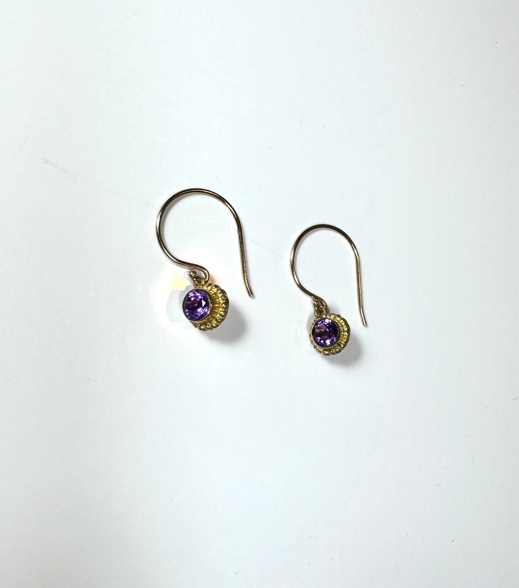 Amethyst Beaded 14k Gold Dangles