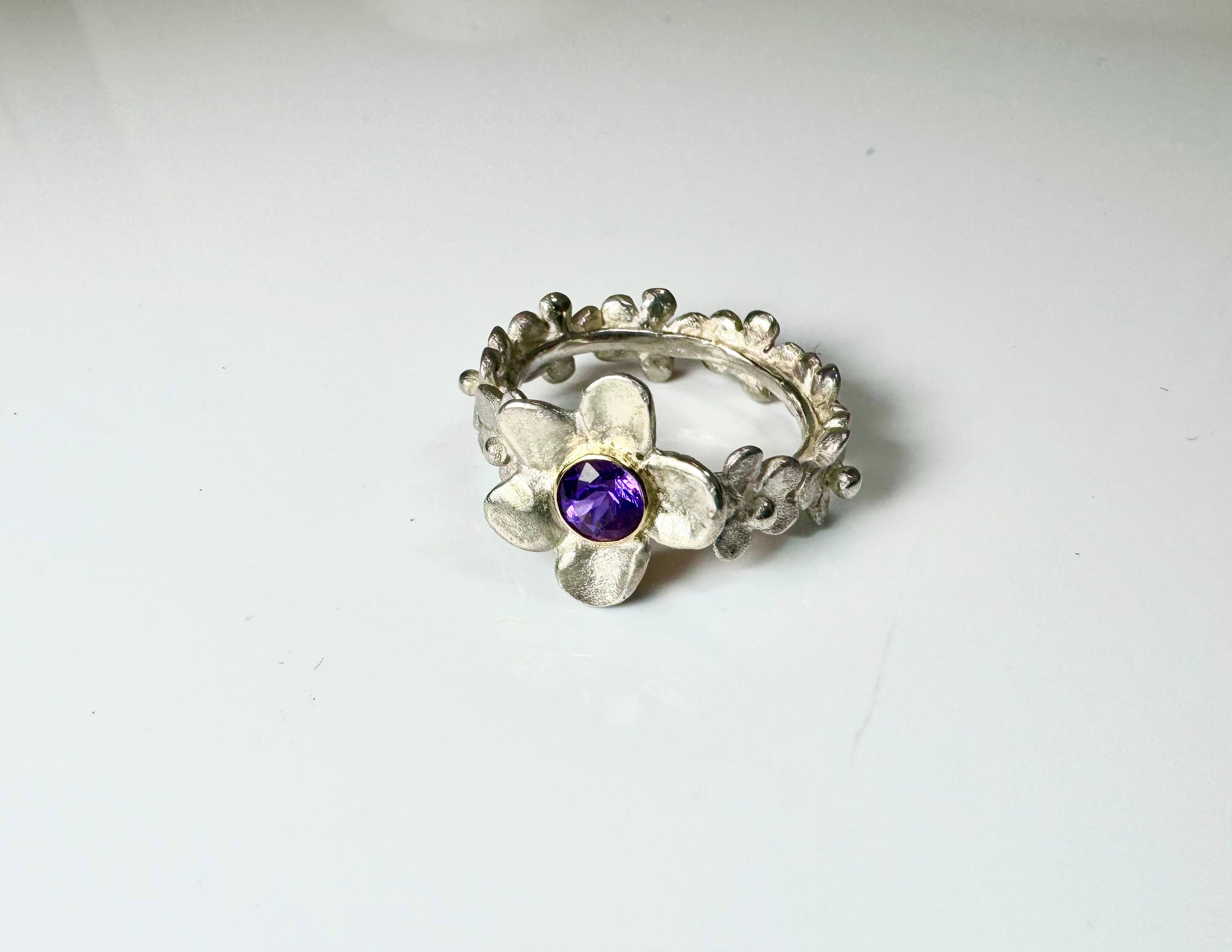 Amethyst Flower Ring