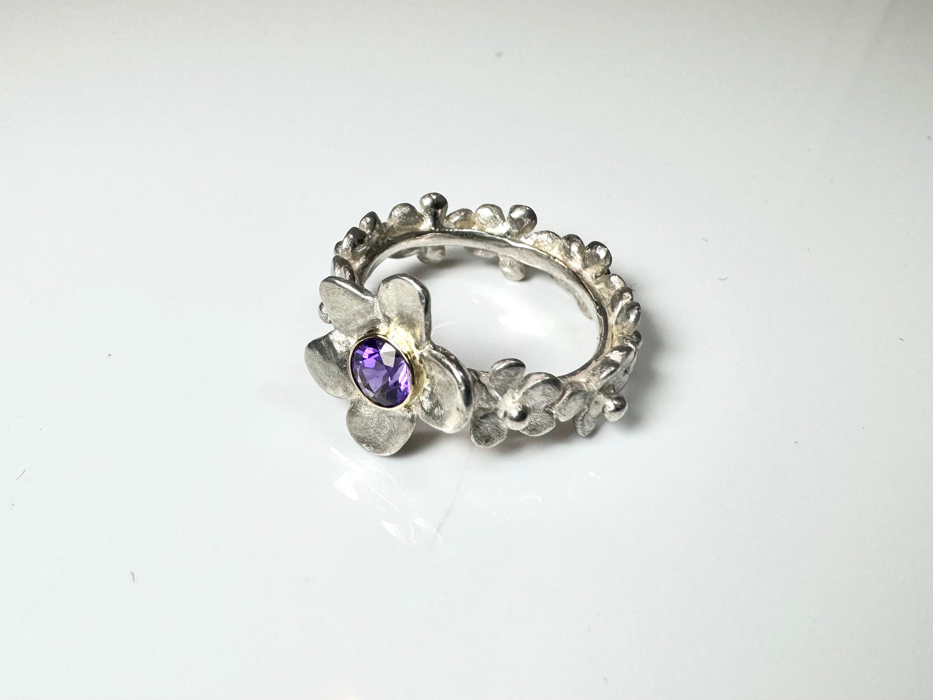Amethyst Flower Ring