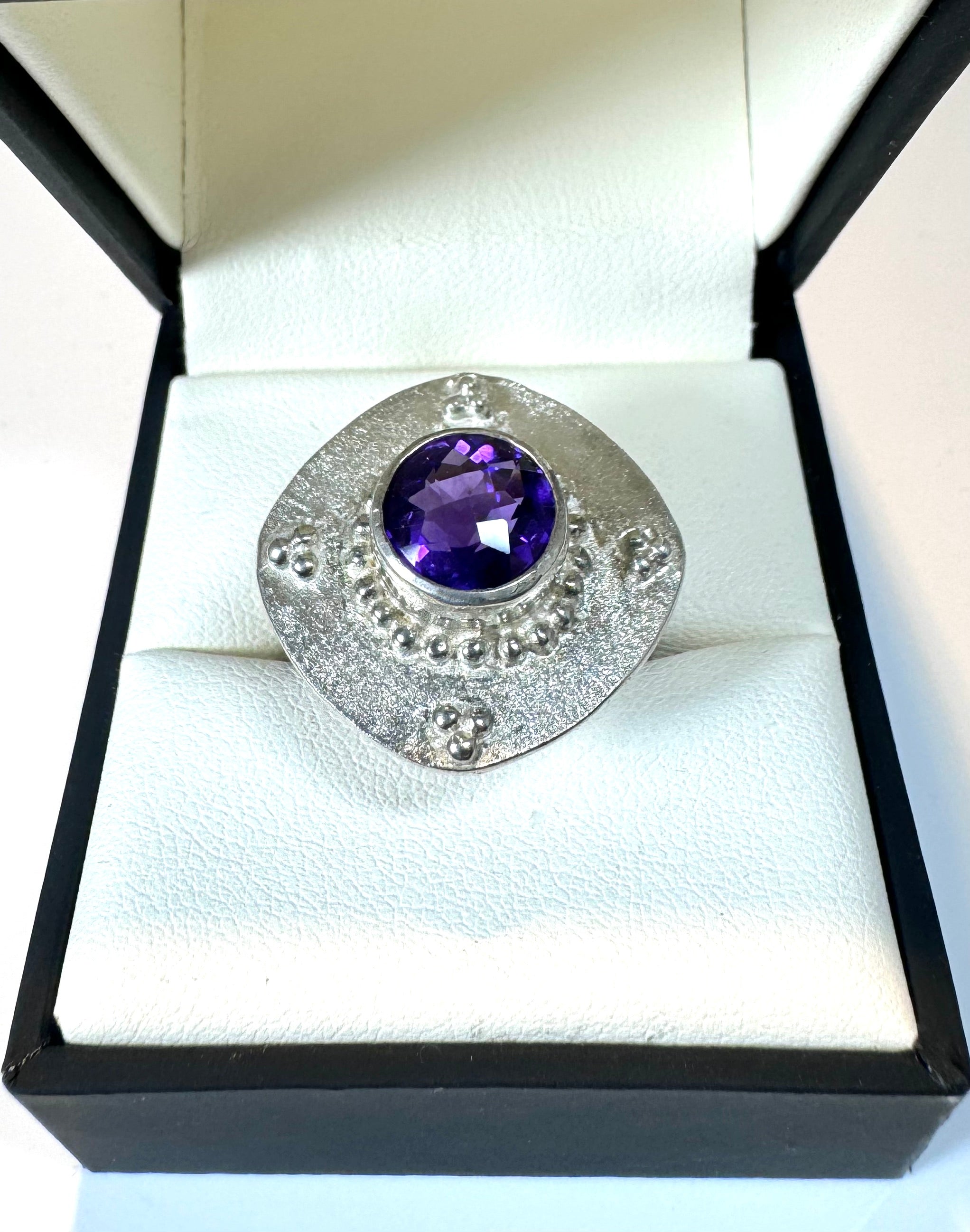 Amethyst Beaded Ring