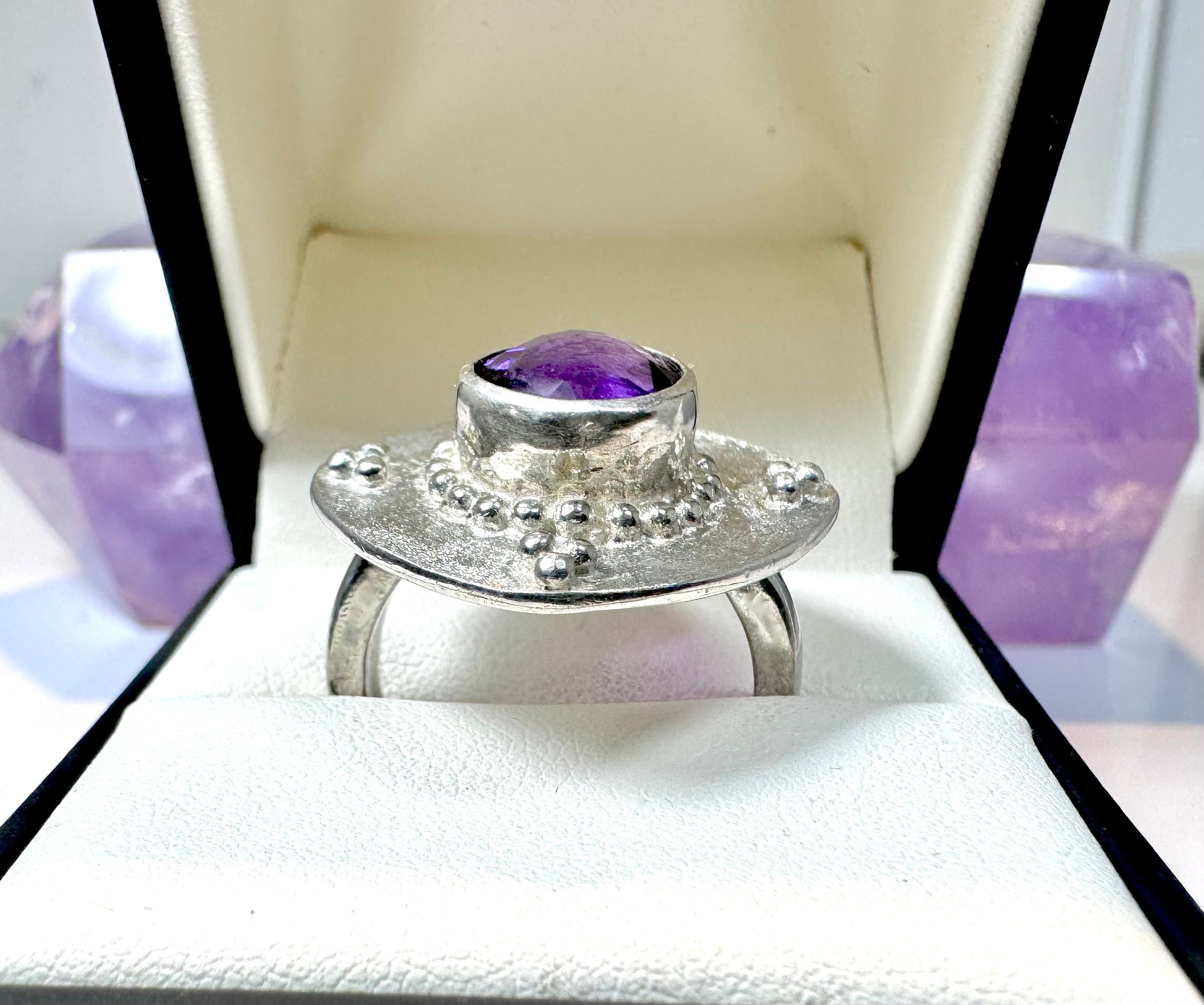 Amethyst Beaded Ring