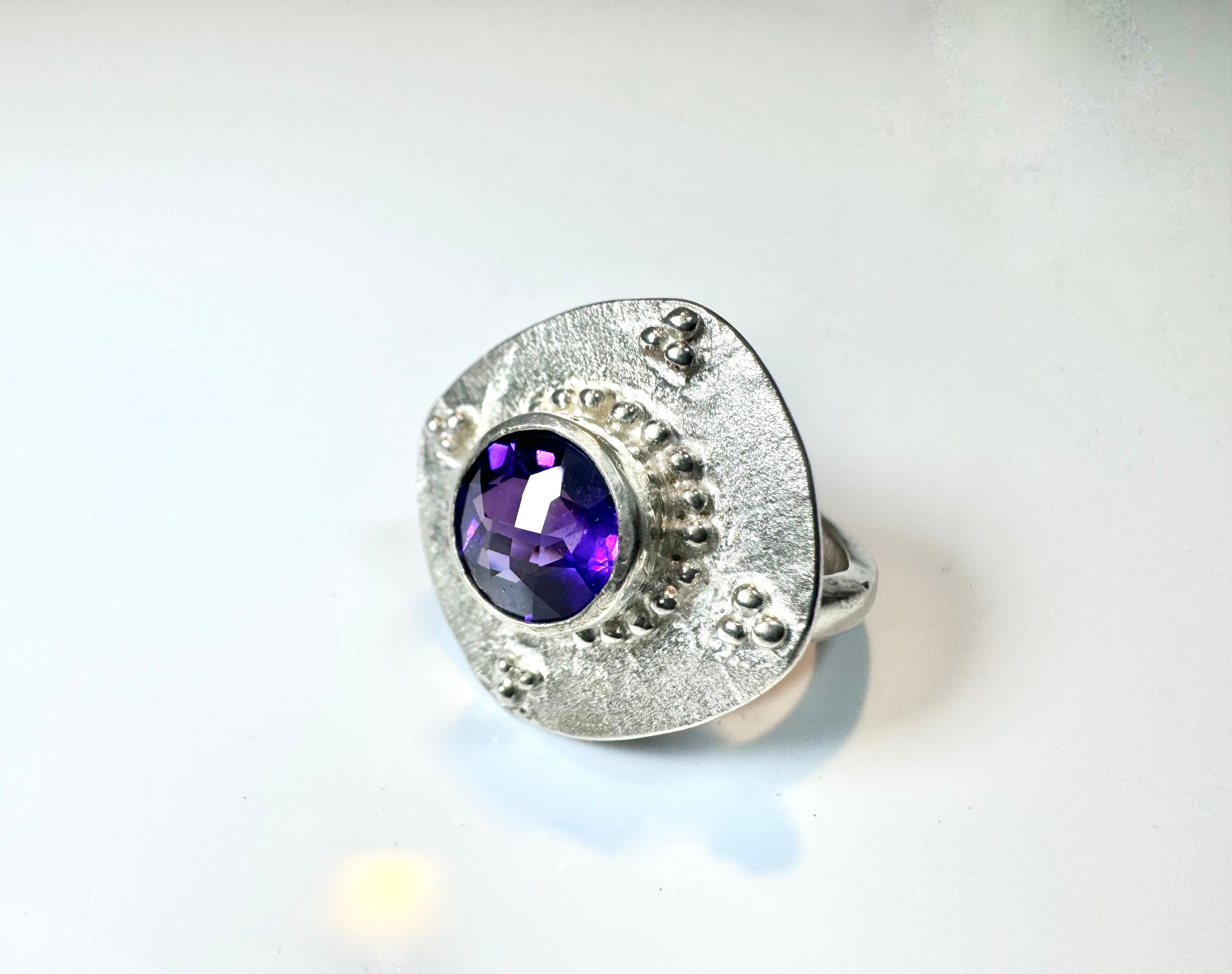 Amethyst Beaded Ring