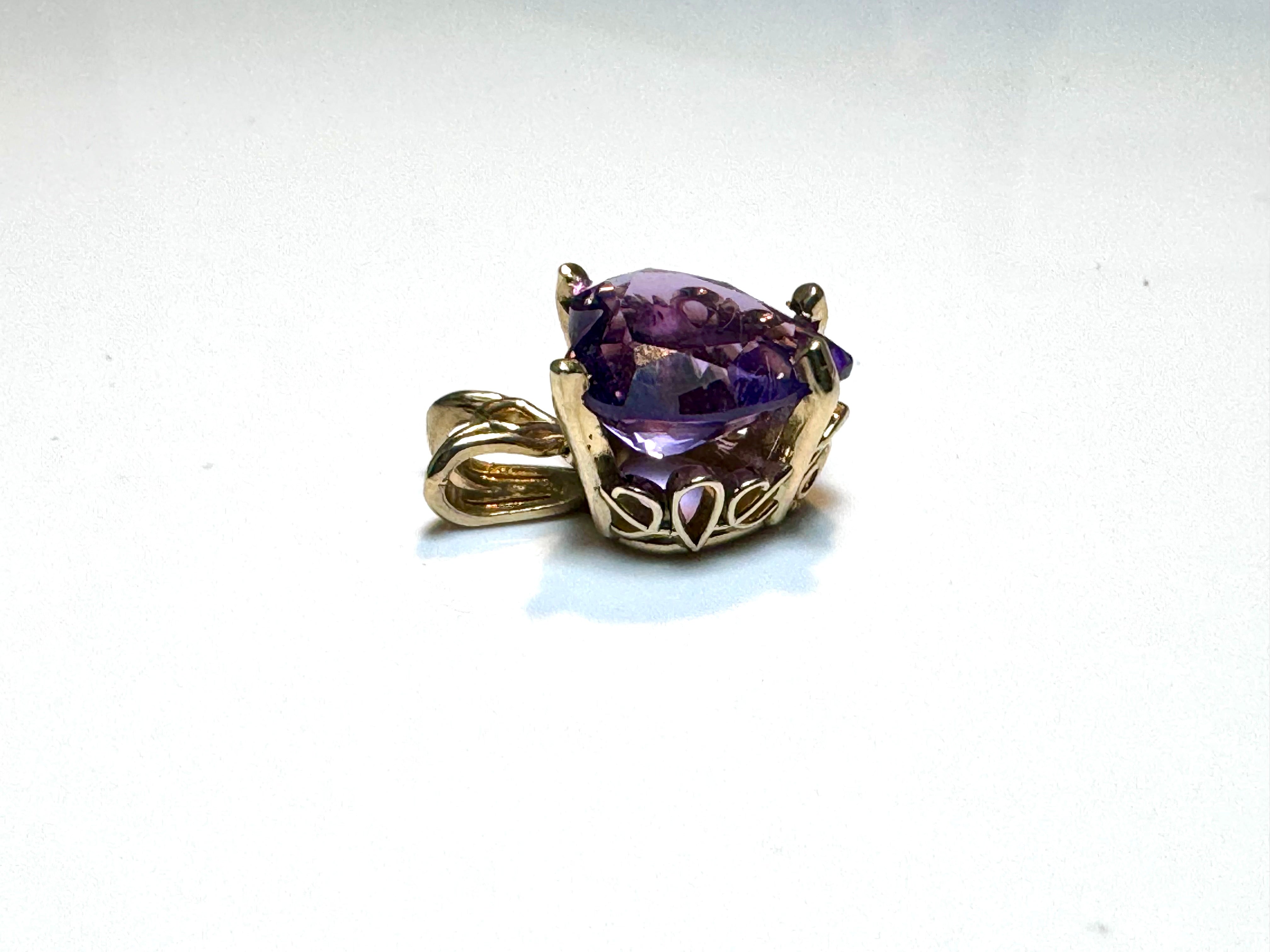 Amethyst 14k Heart Pendant