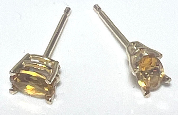 Citrine Faceted Oval 14k Studs