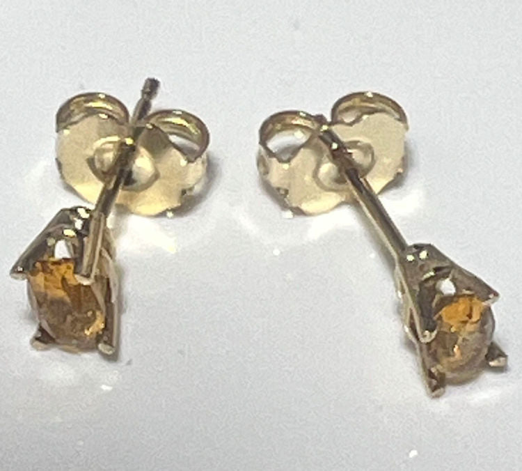 Citrine Faceted Oval 14k Studs