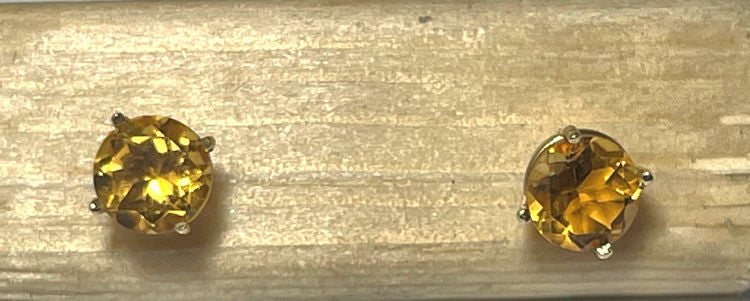 Citrine 7mm 14k Studs