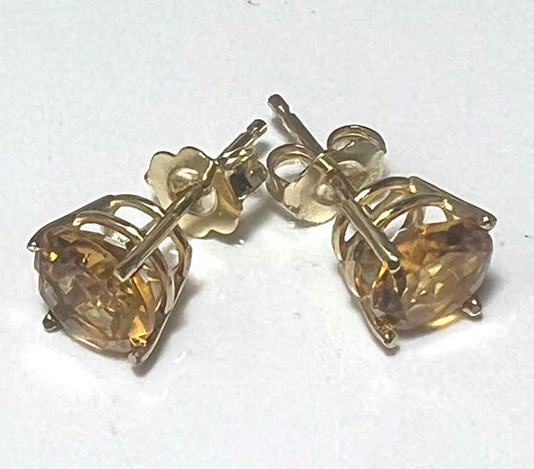 Citrine 7mm 14k Studs