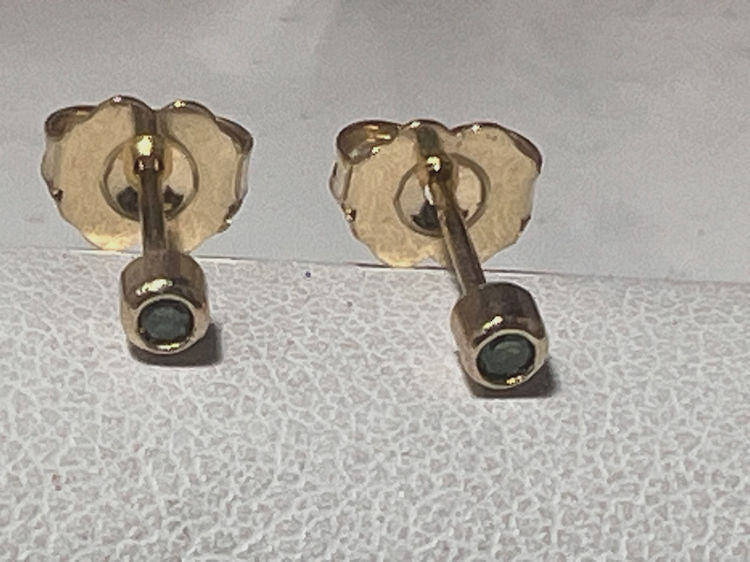 Green Diamond 14k Studs