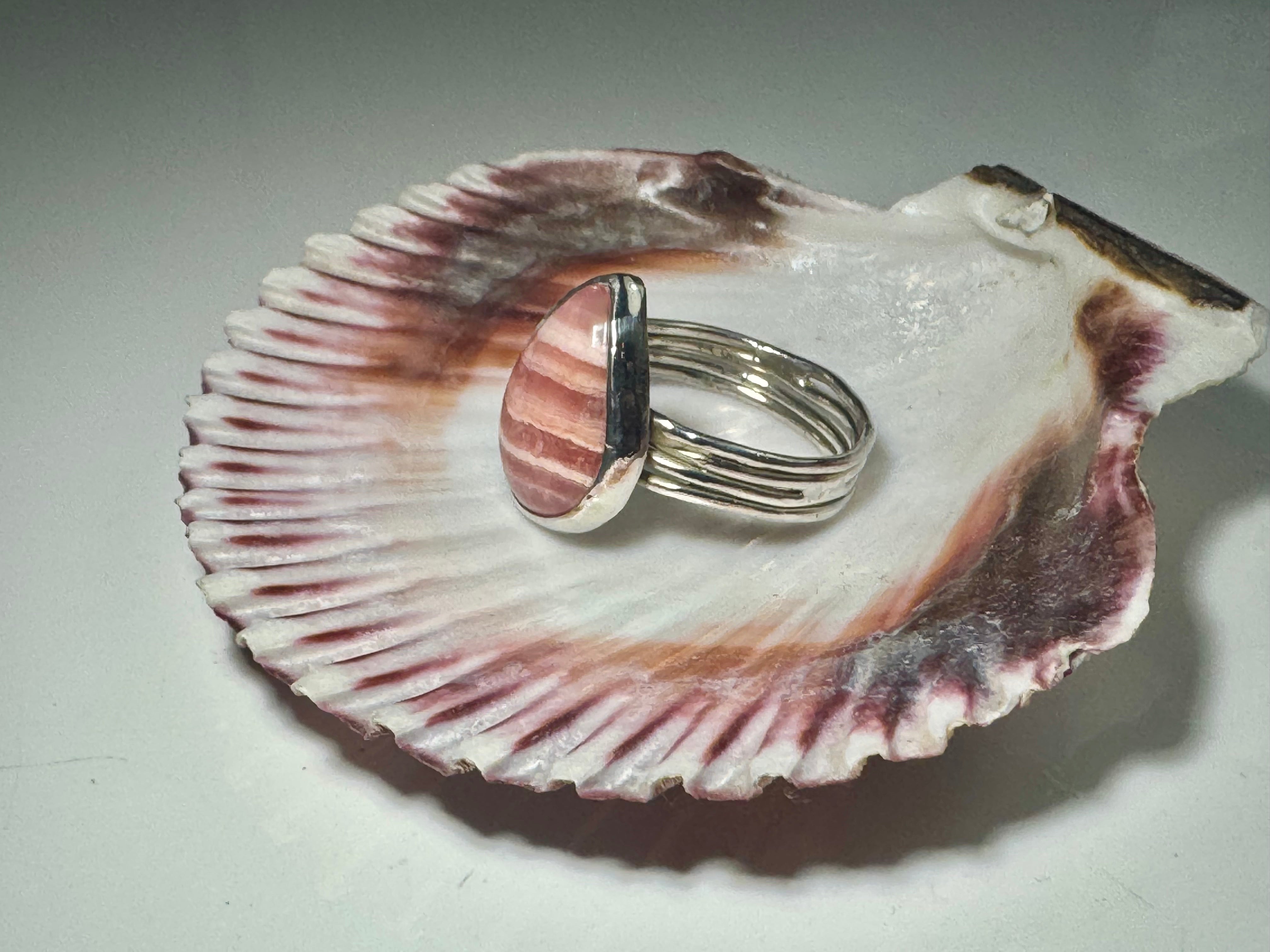 Rhodochrosite 4 Band Ring size? and weight