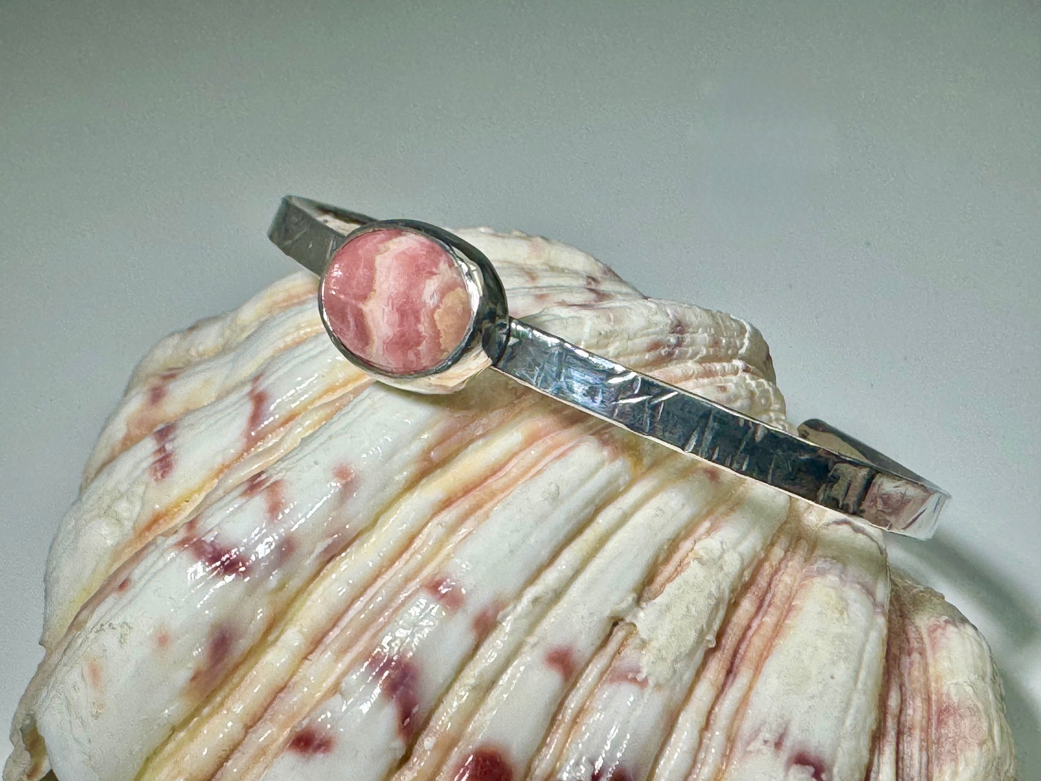 Rhodochrosite Sterling Cuff