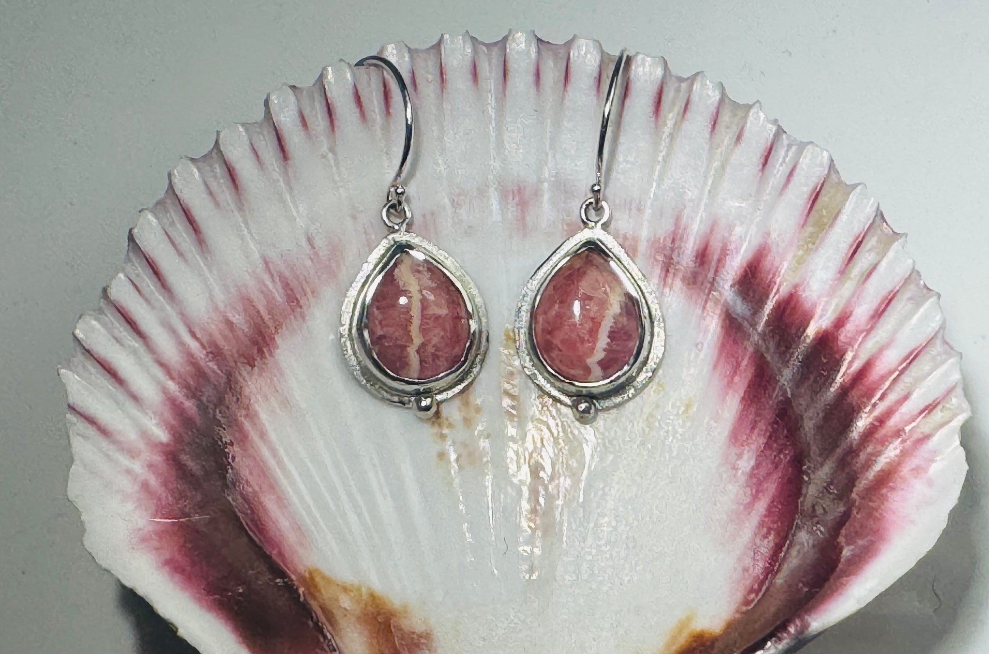 Rhodochrosite Sterling Dangles