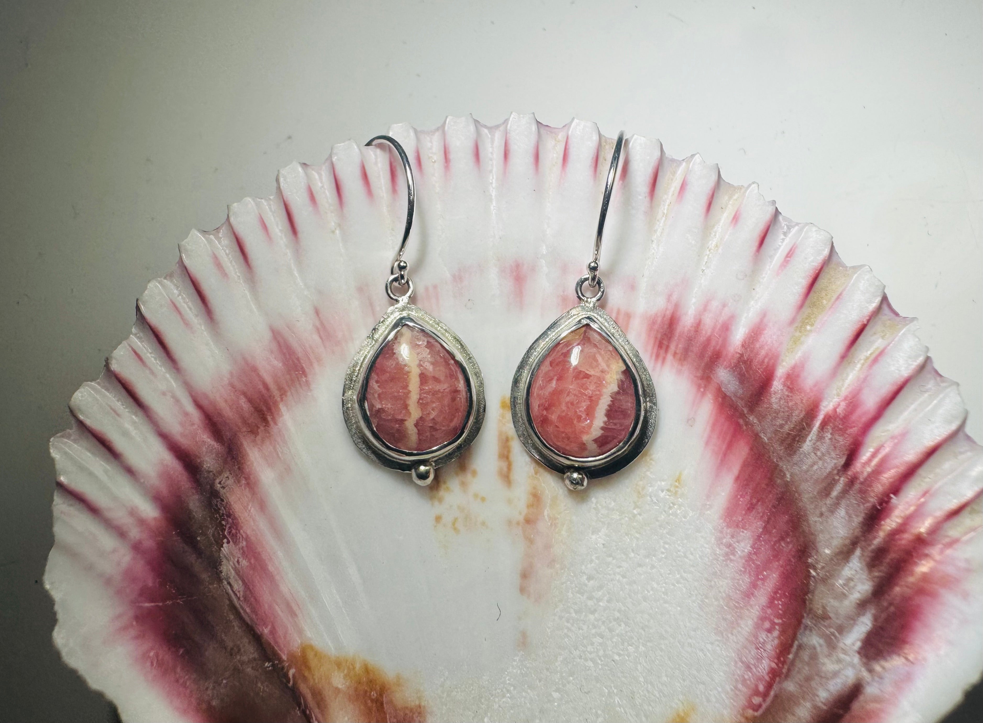 Rhodochrosite Sterling Dangles