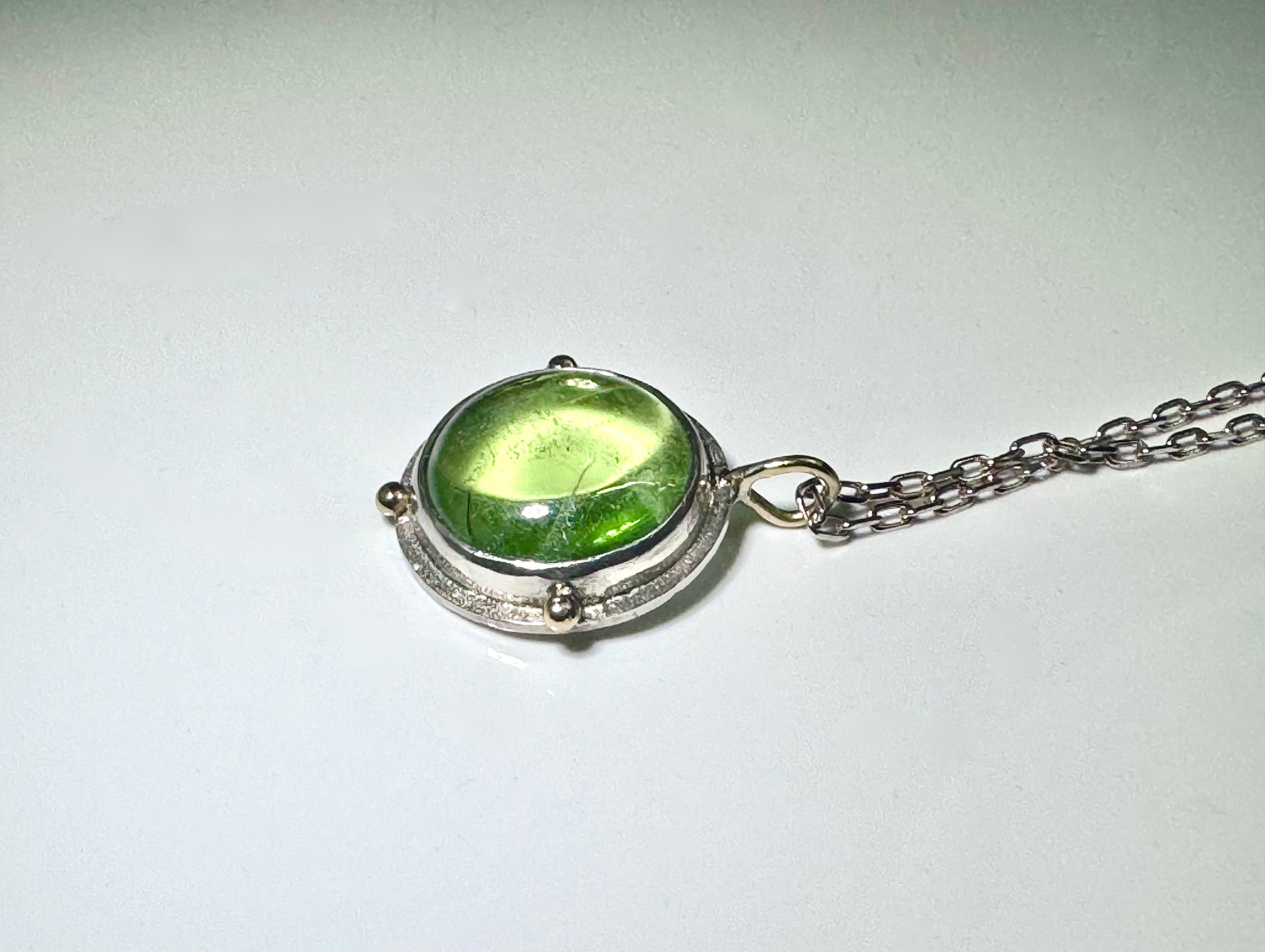 Arizona Peridot Sterling/18k Pendant