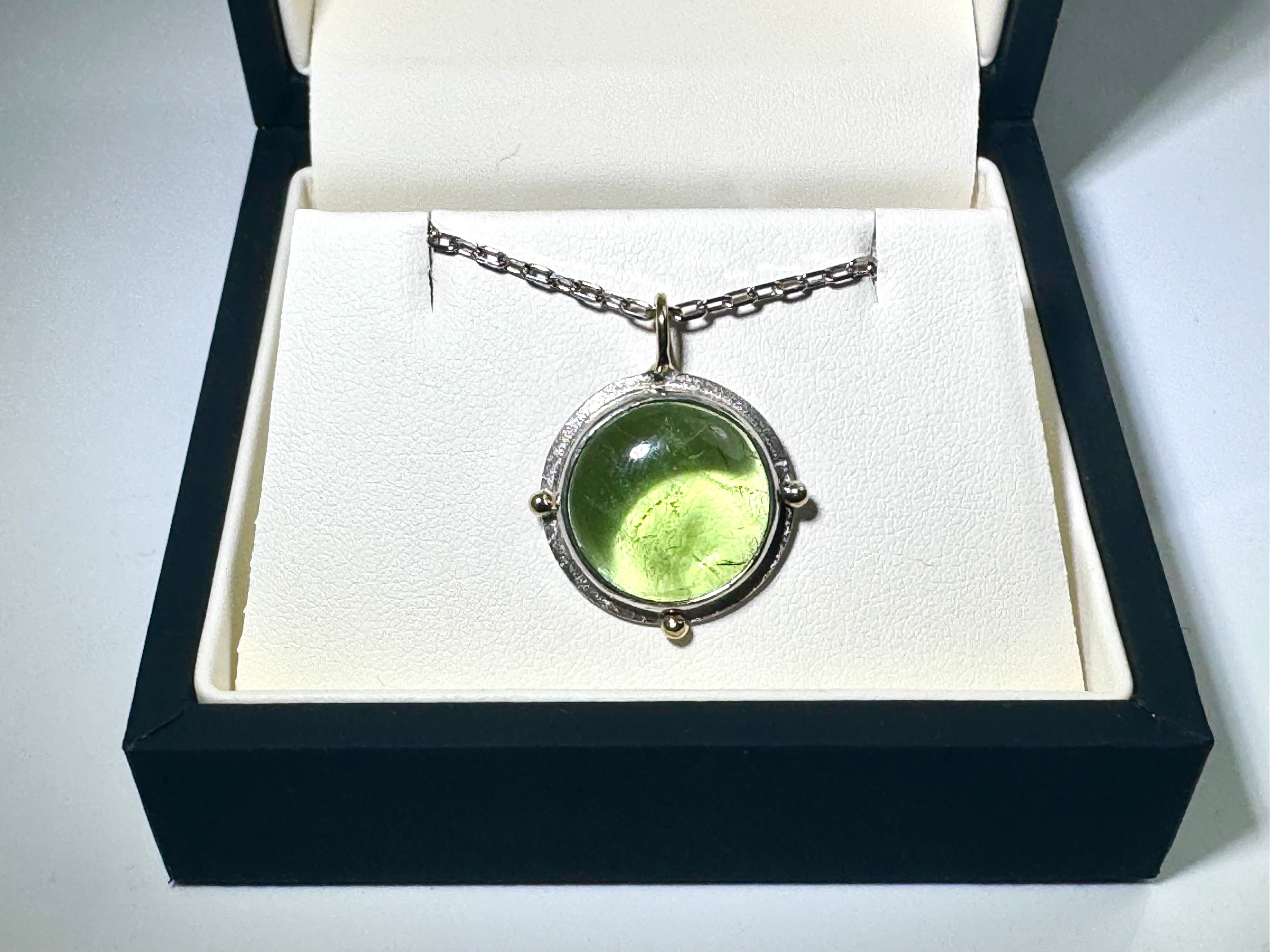 Arizona Peridot Sterling/18k Pendant