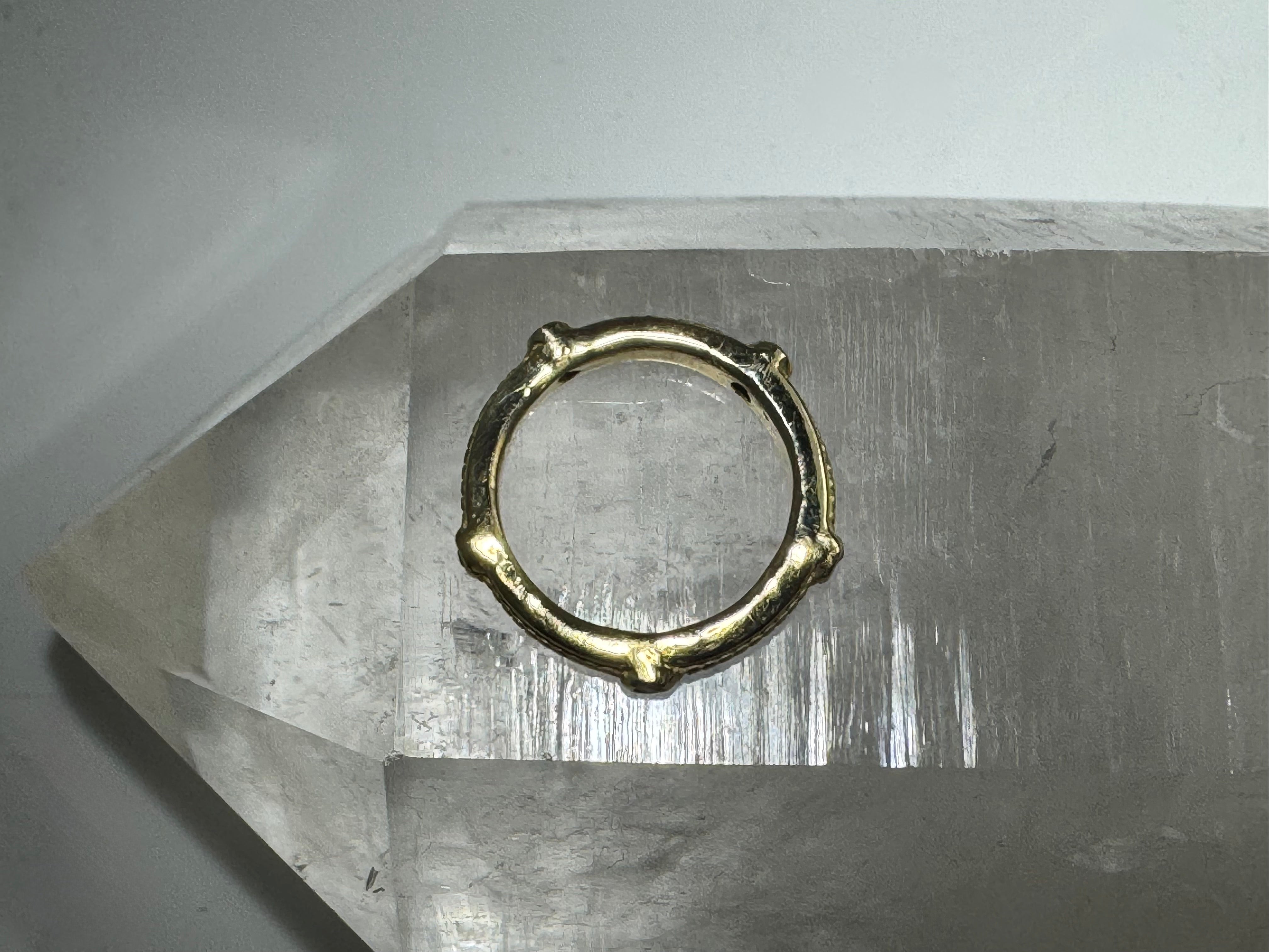 Orange Diamond Beaded 18k Band