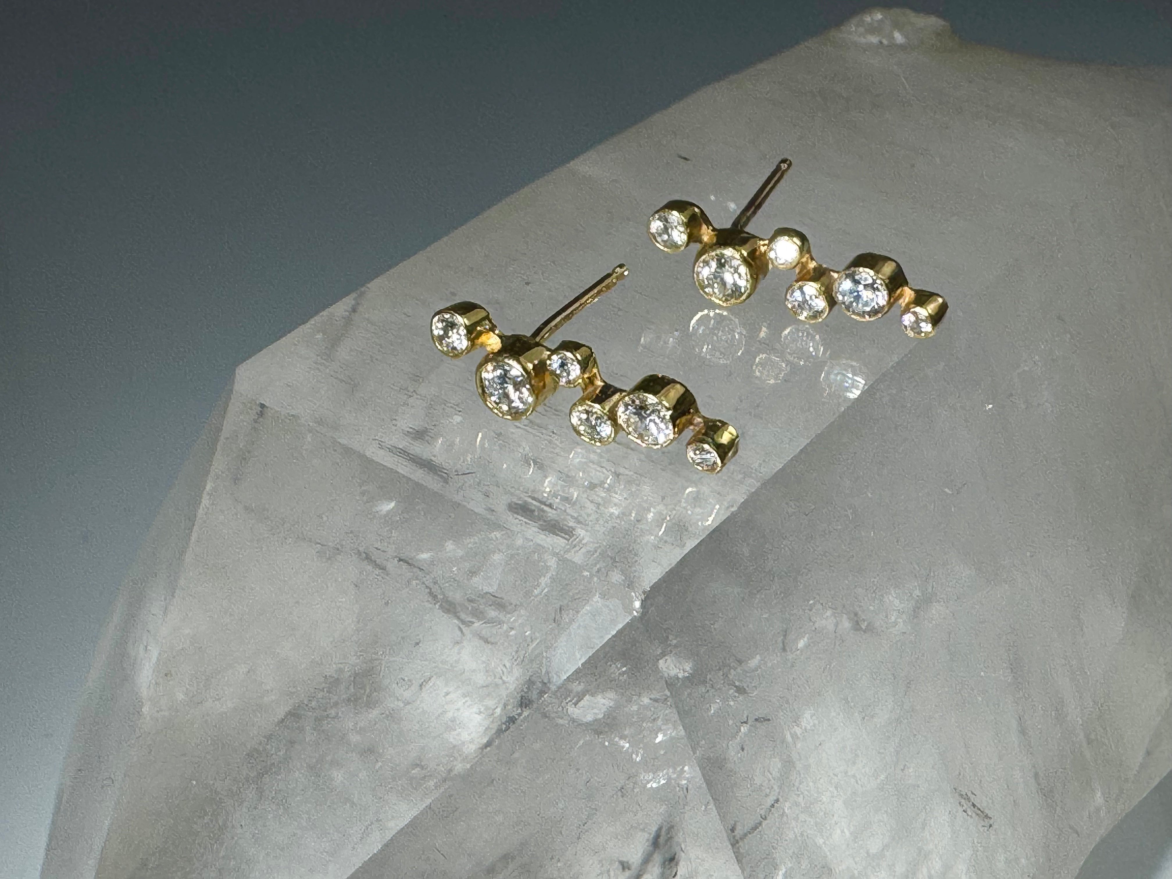 Diamond Pebble 18k Studs