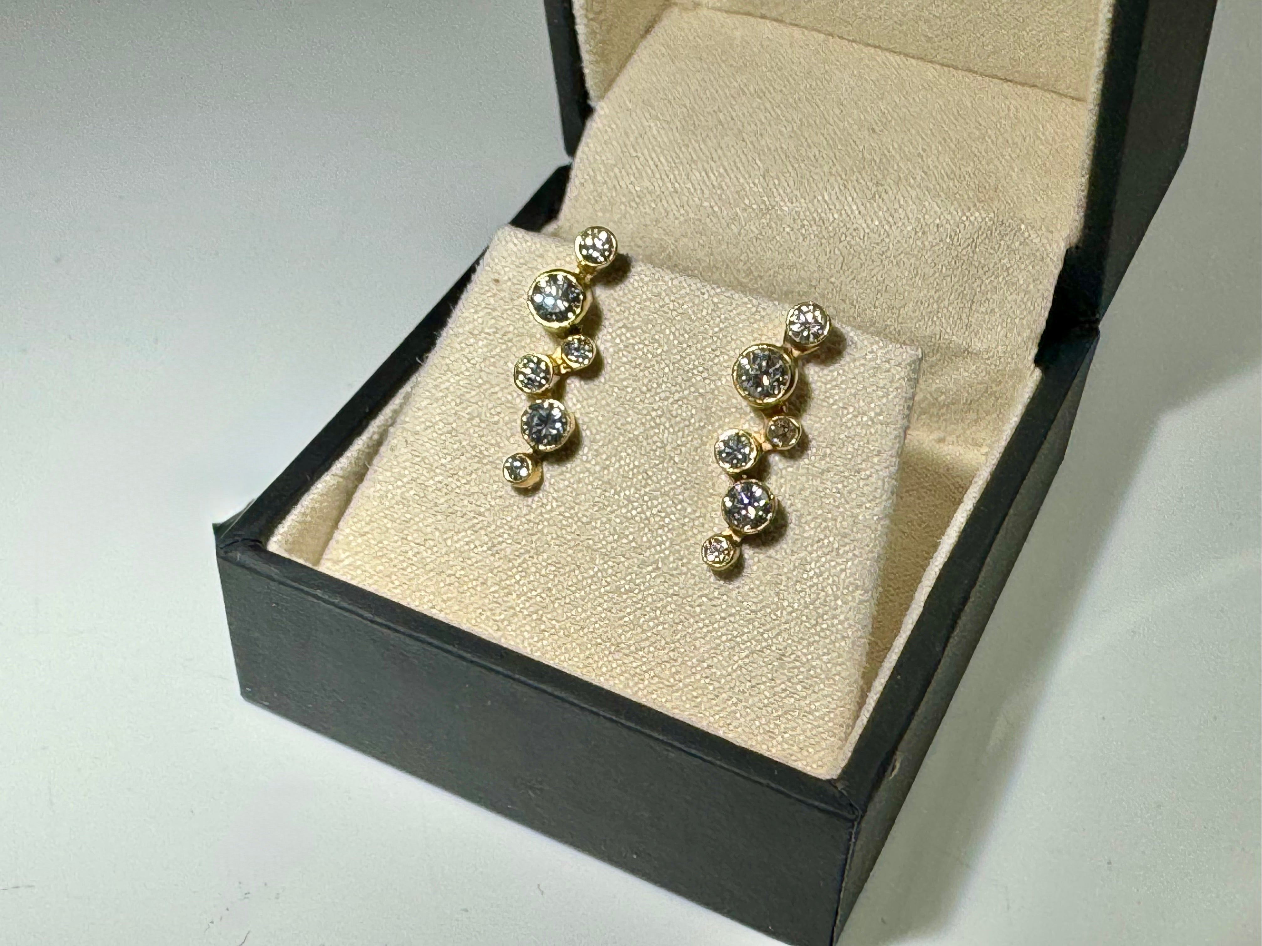 Diamond Pebble 18k Studs