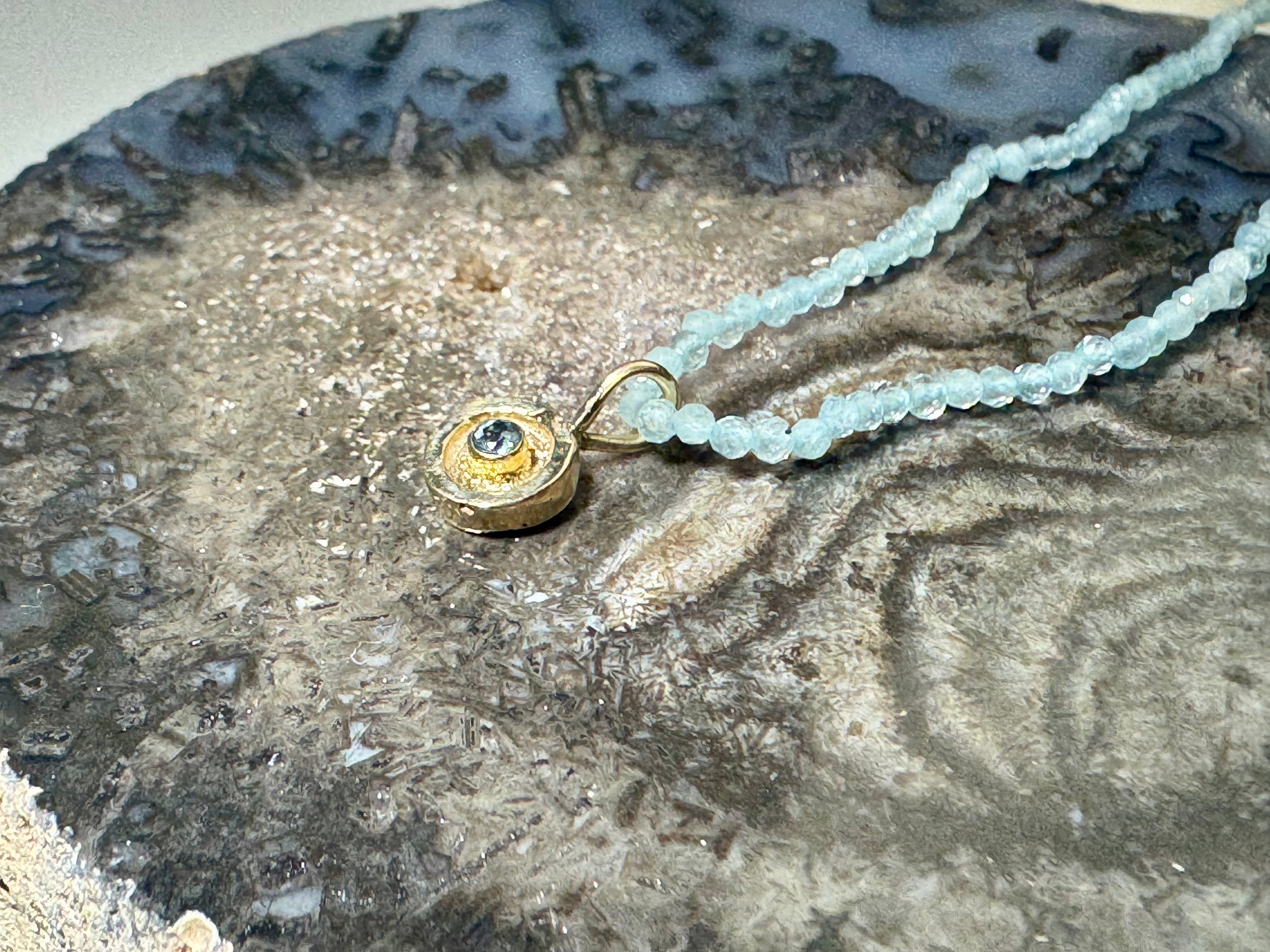 Aquamarine 14k Bead Necklace