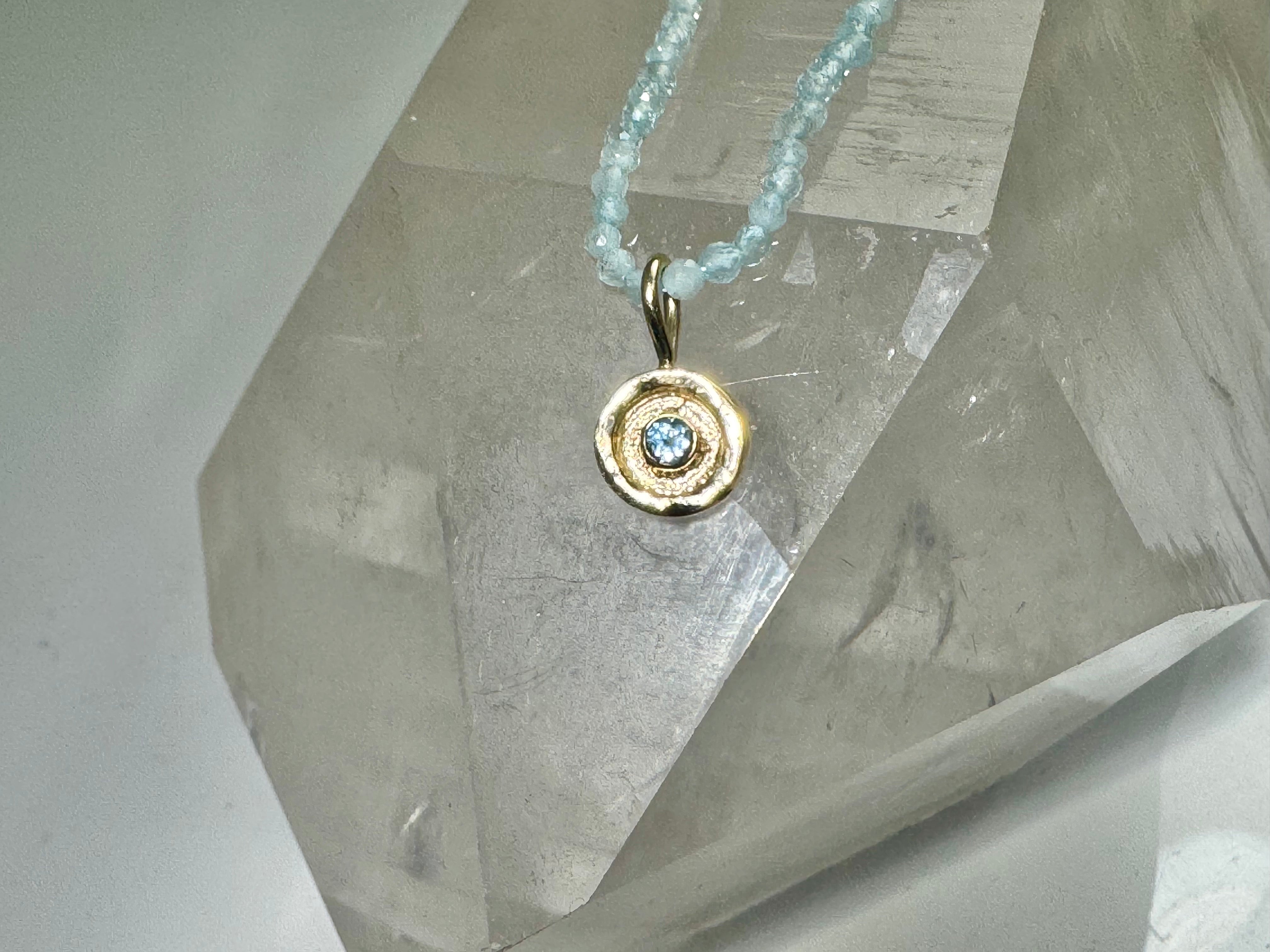 Aquamarine 14k Bead Necklace