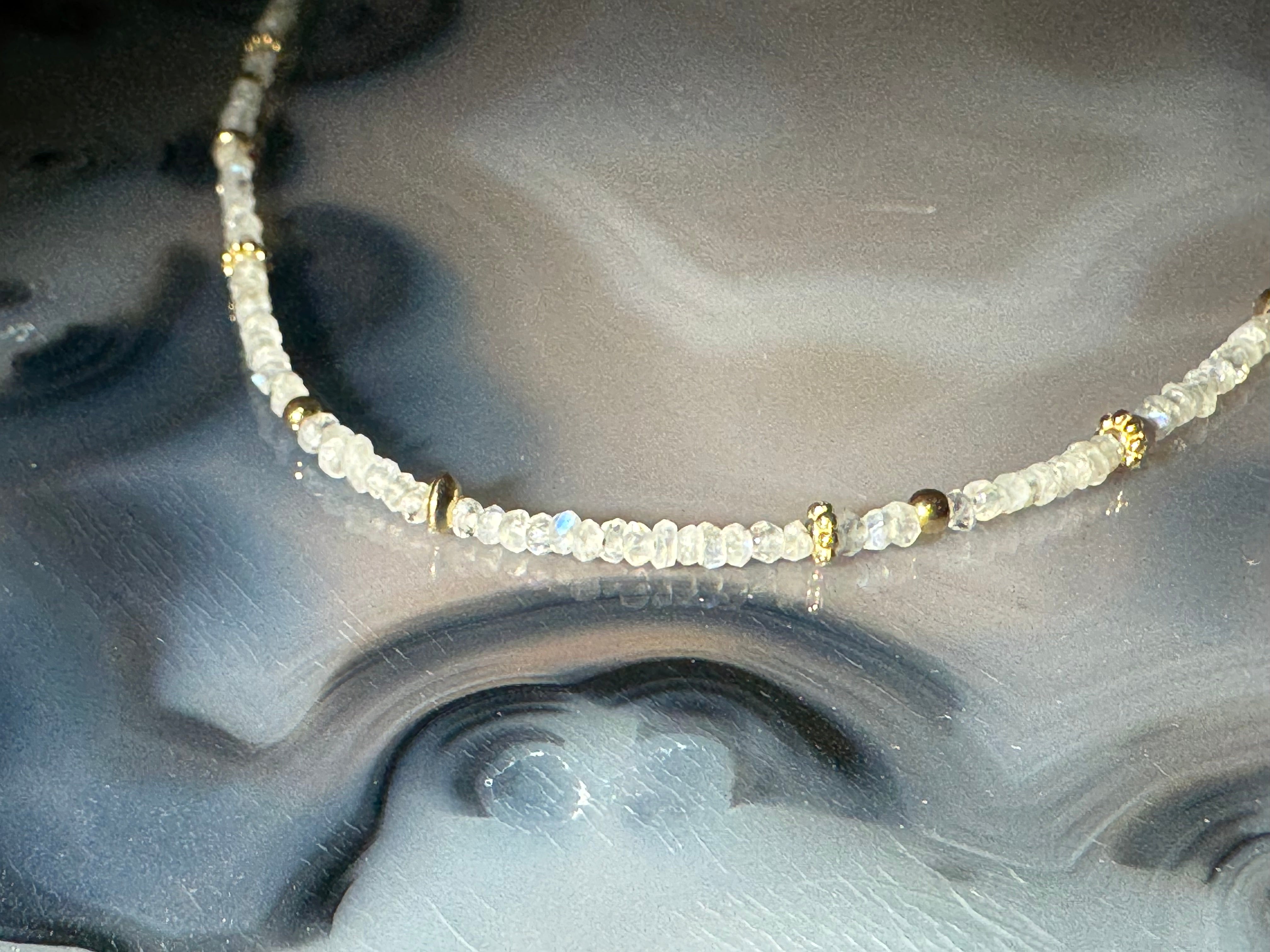 Moonstone Bead 14k Necklace