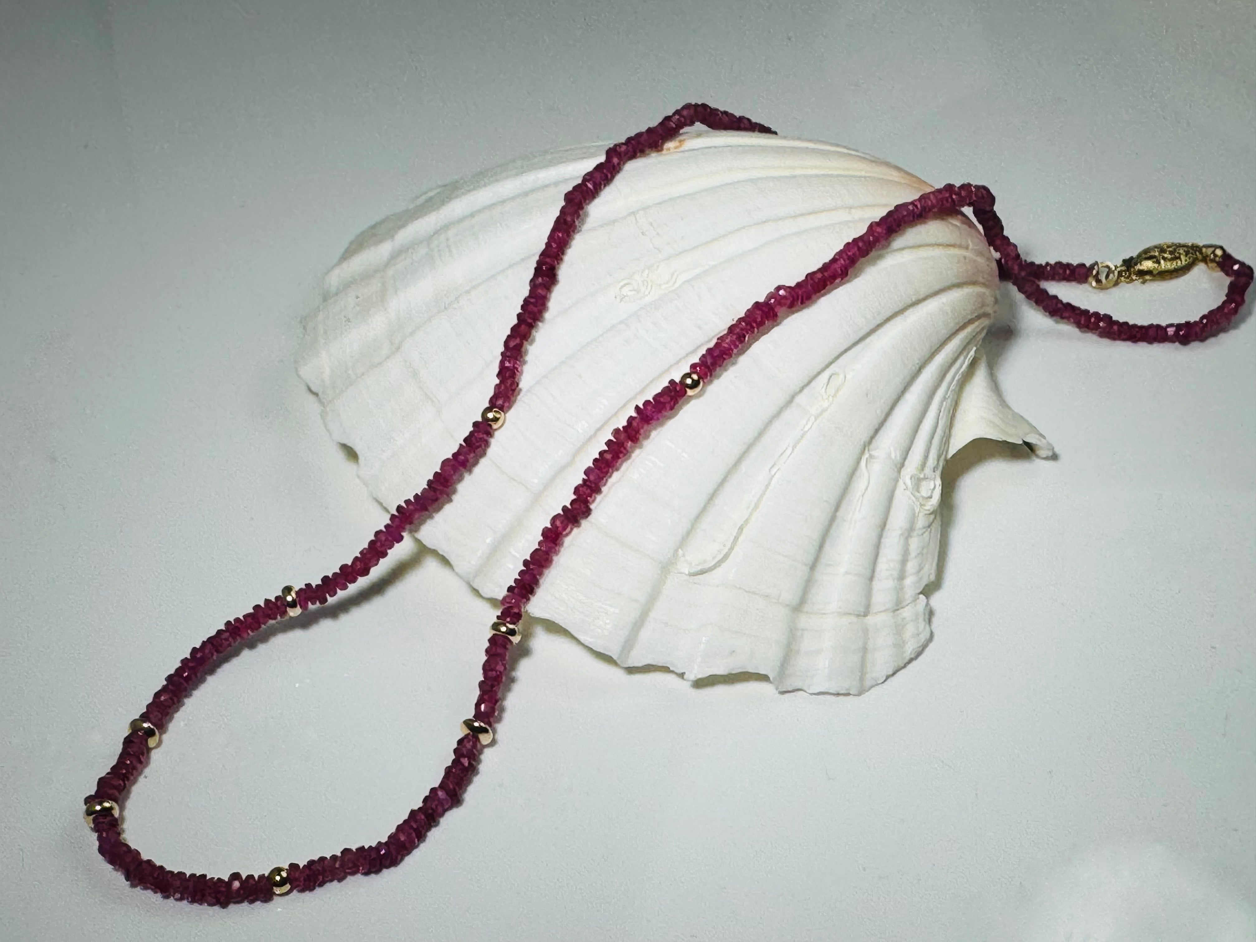 Ruby Bead 14k Necklace