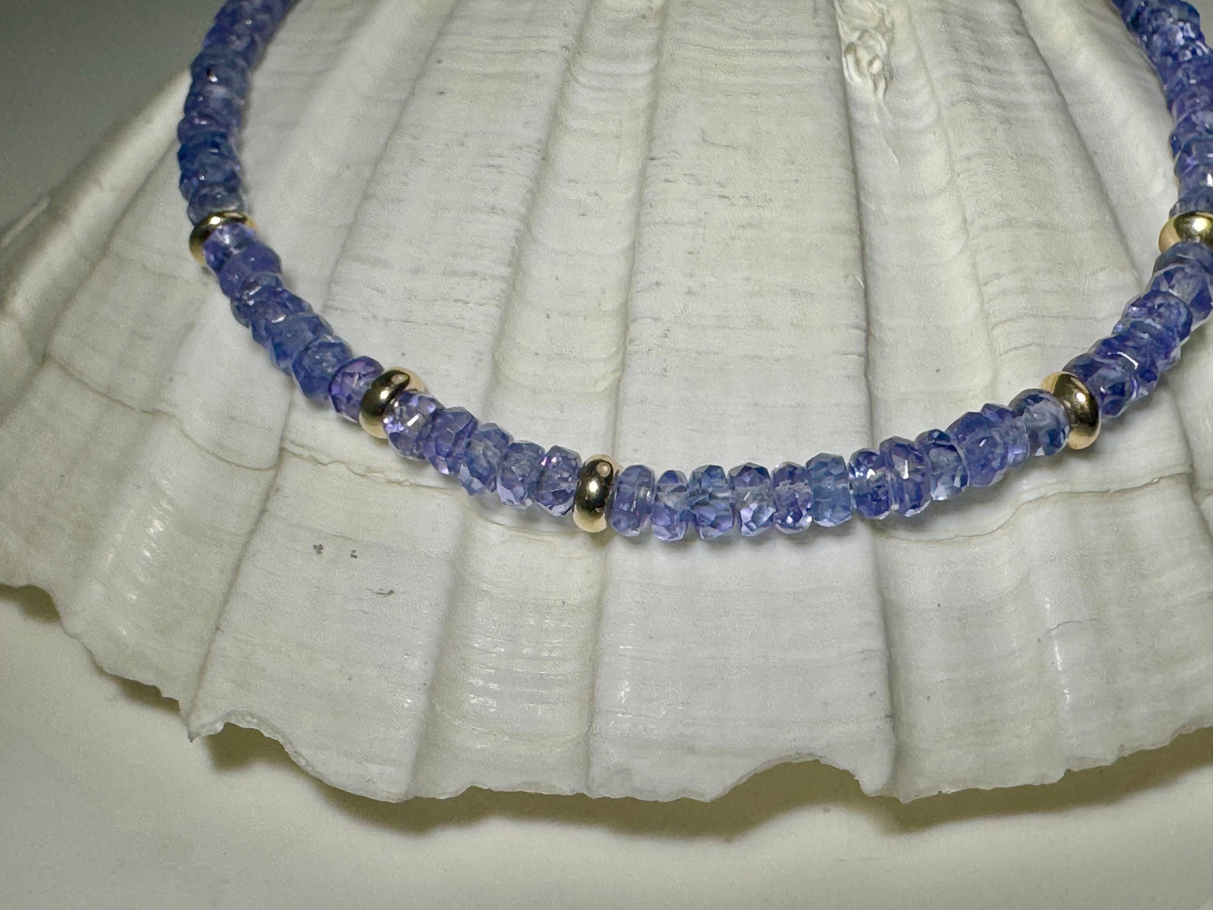 Tanzanite Bead 14k Bracelet