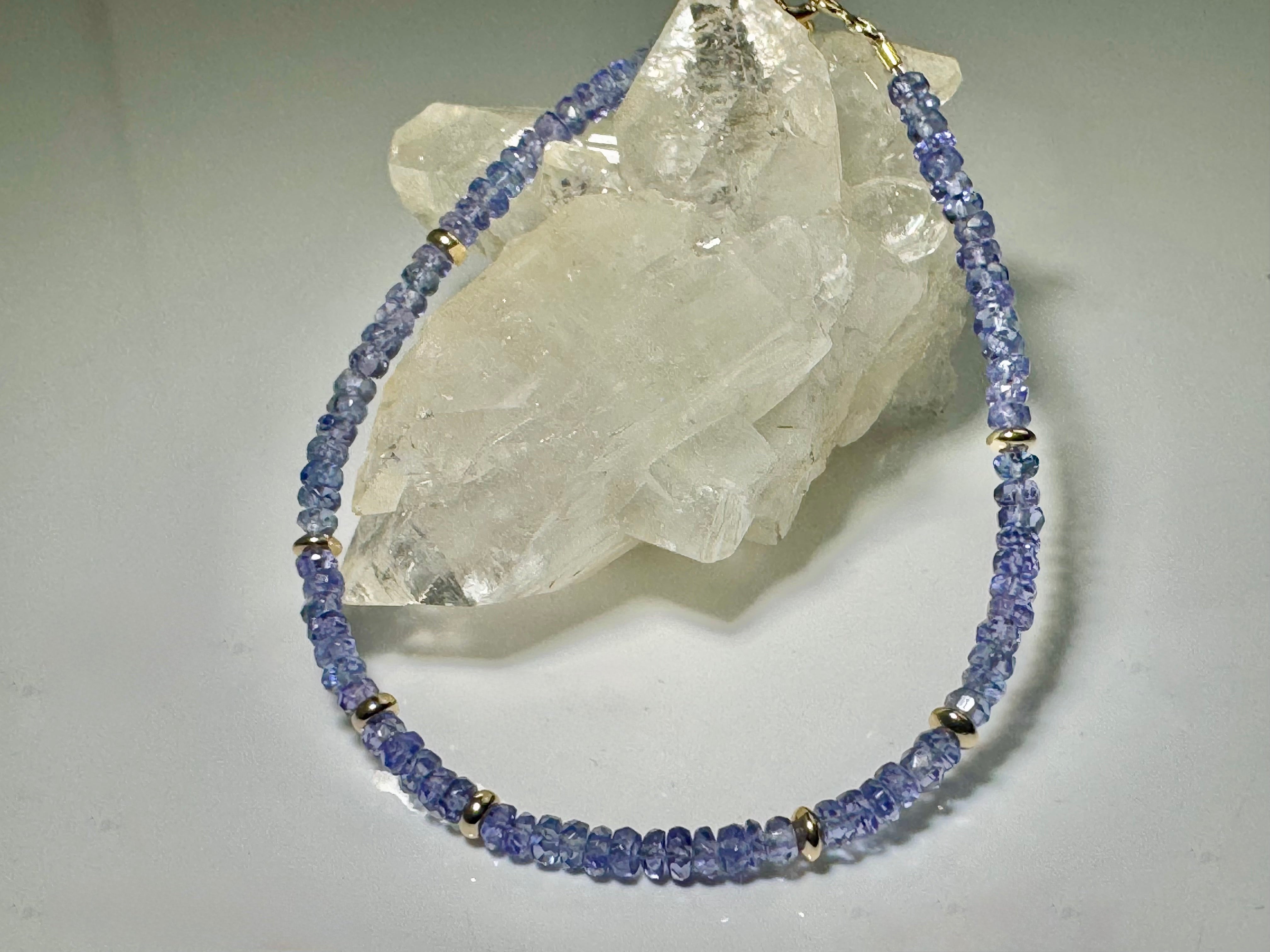 Tanzanite Bead 14k Bracelet