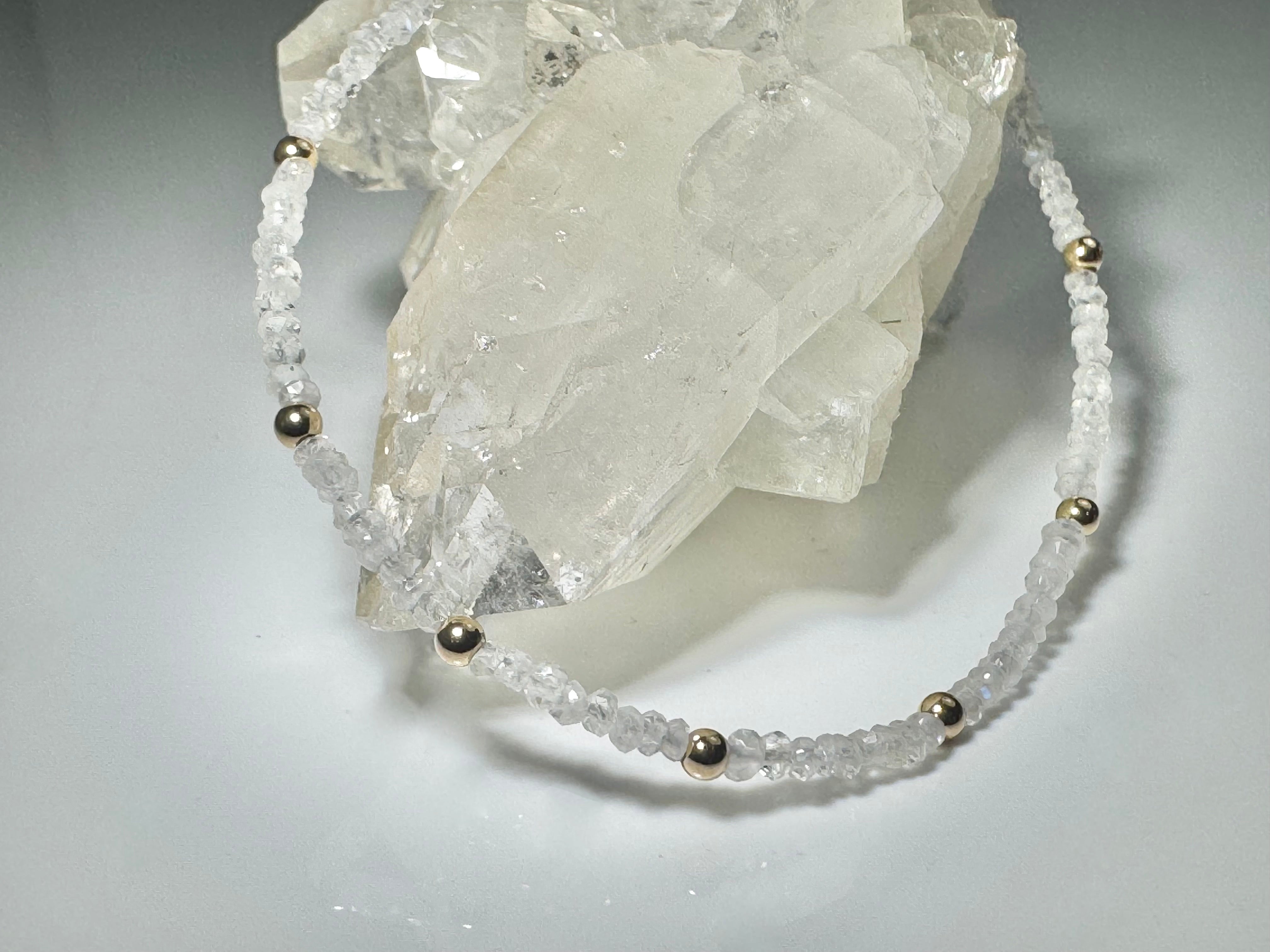 Moonstone Bead 14k Bracelet