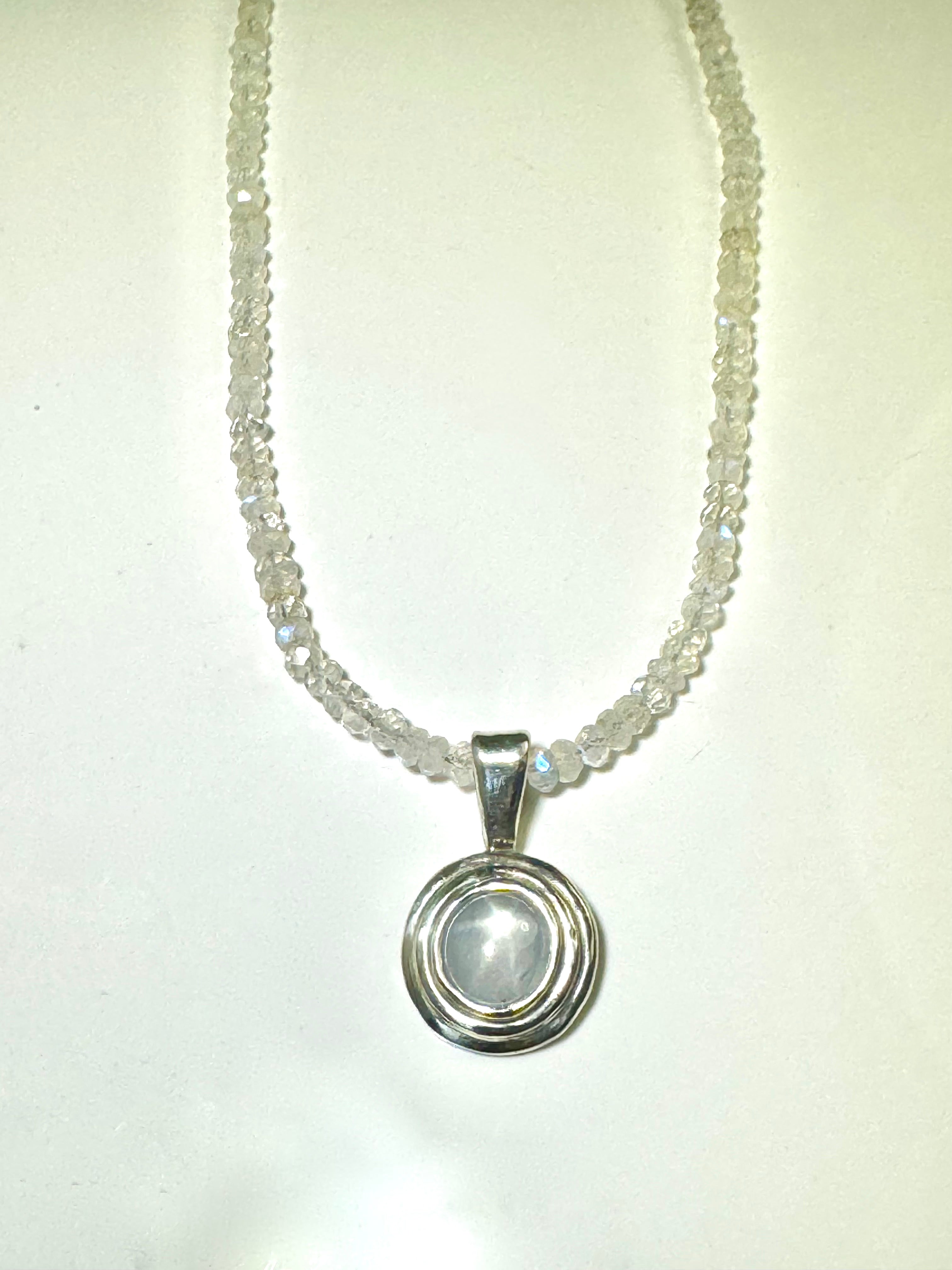 Grey Star Sapphire Moonstone Necklace