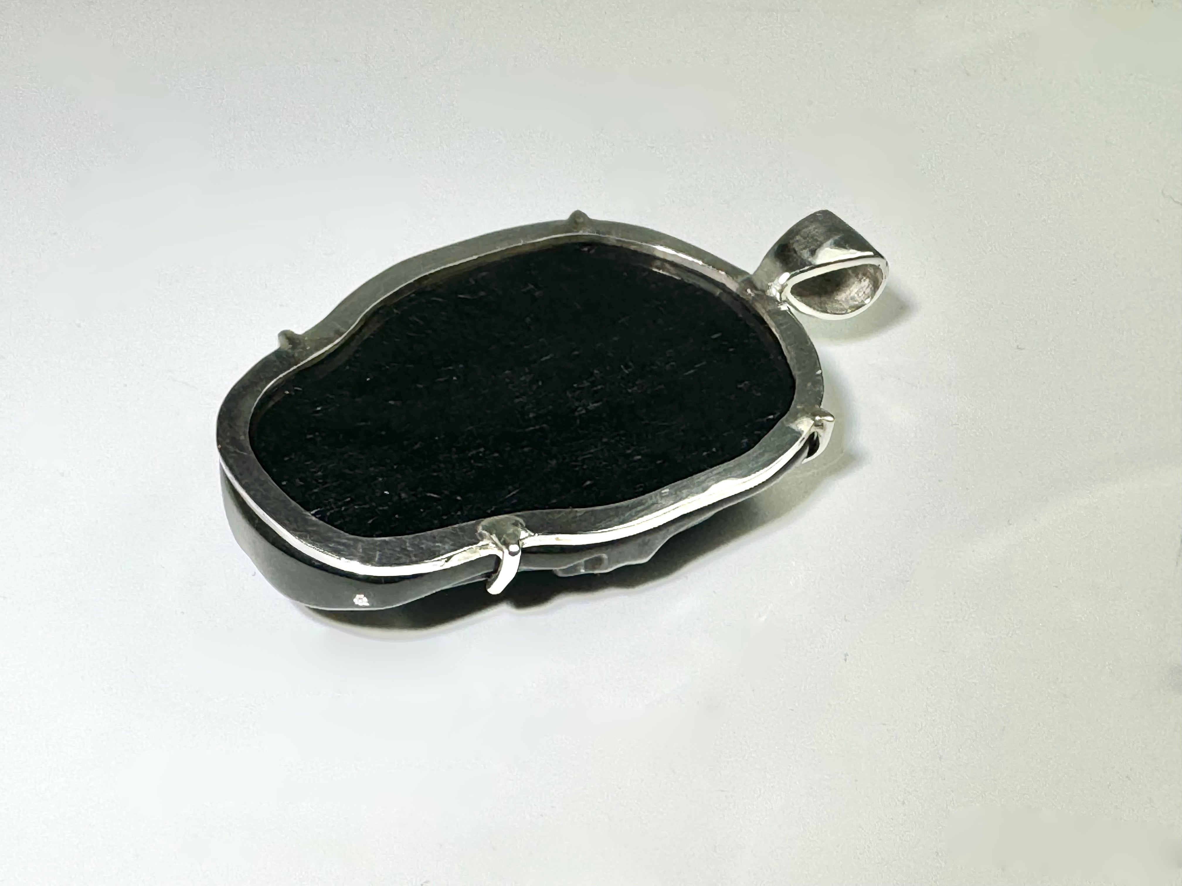 Skull Obsidian Sterling Pendant