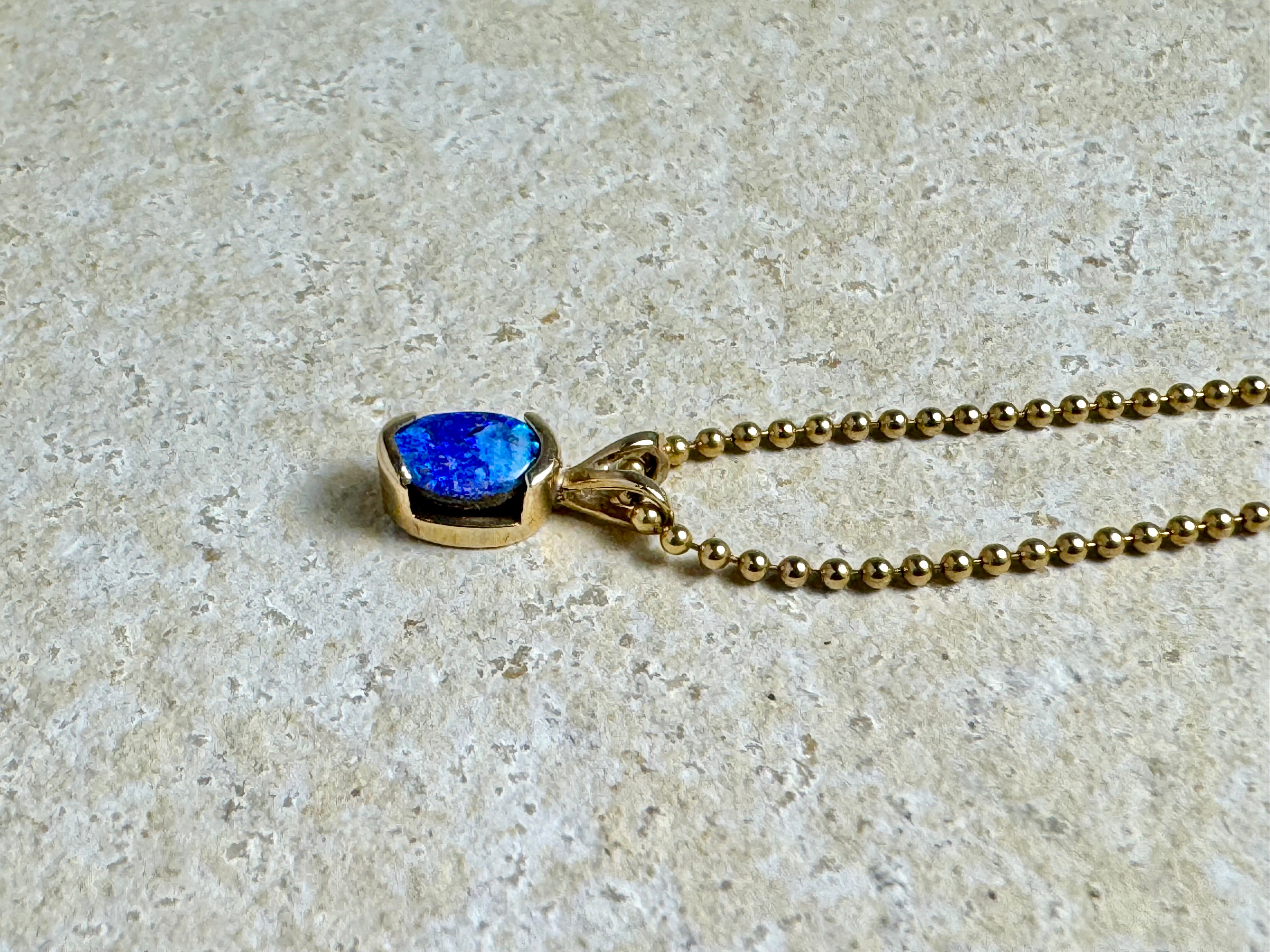 Boulder Opal Oval Gold Pendant
