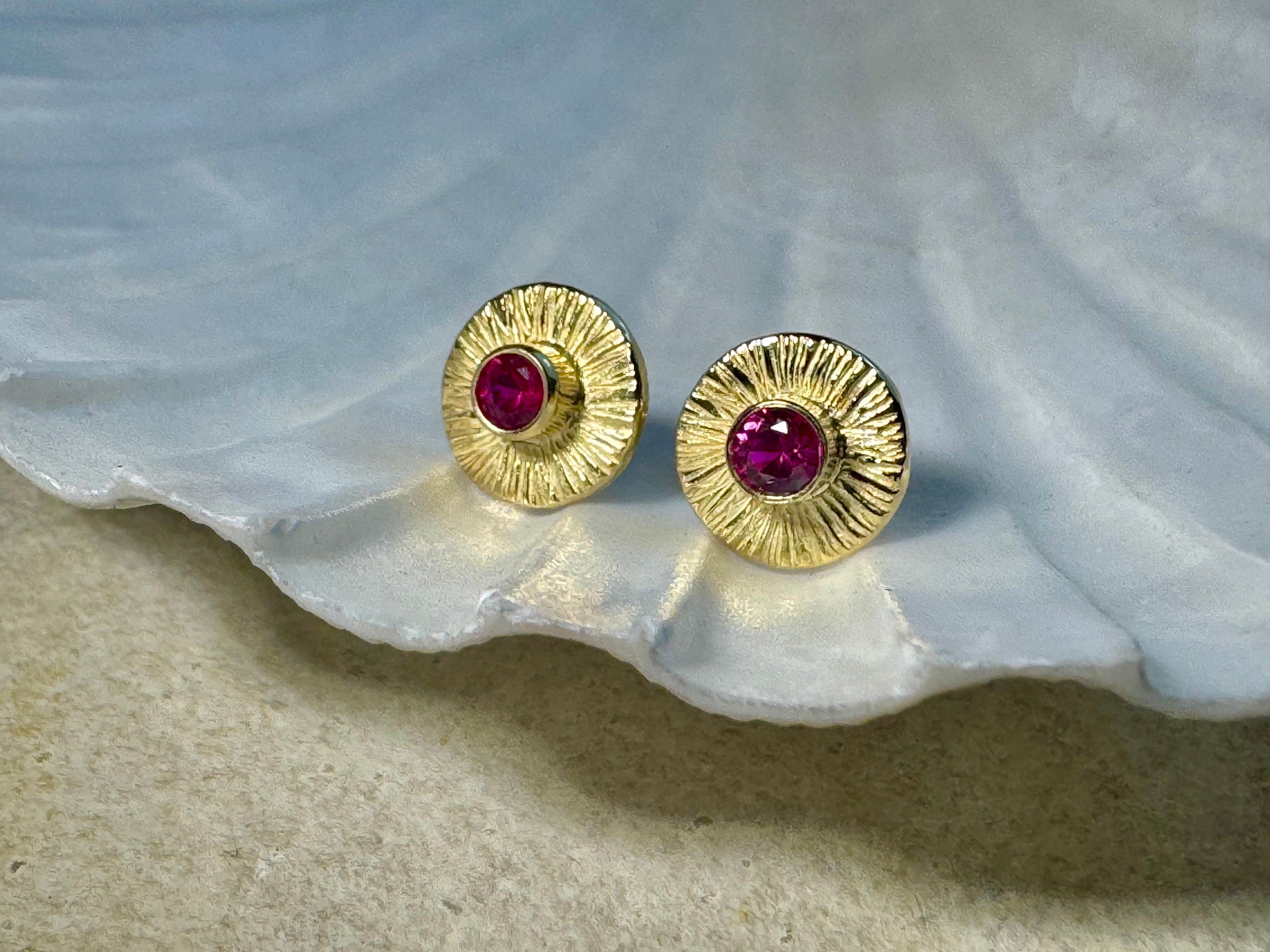 AAA Ruby Slash 18k/14k Studs
