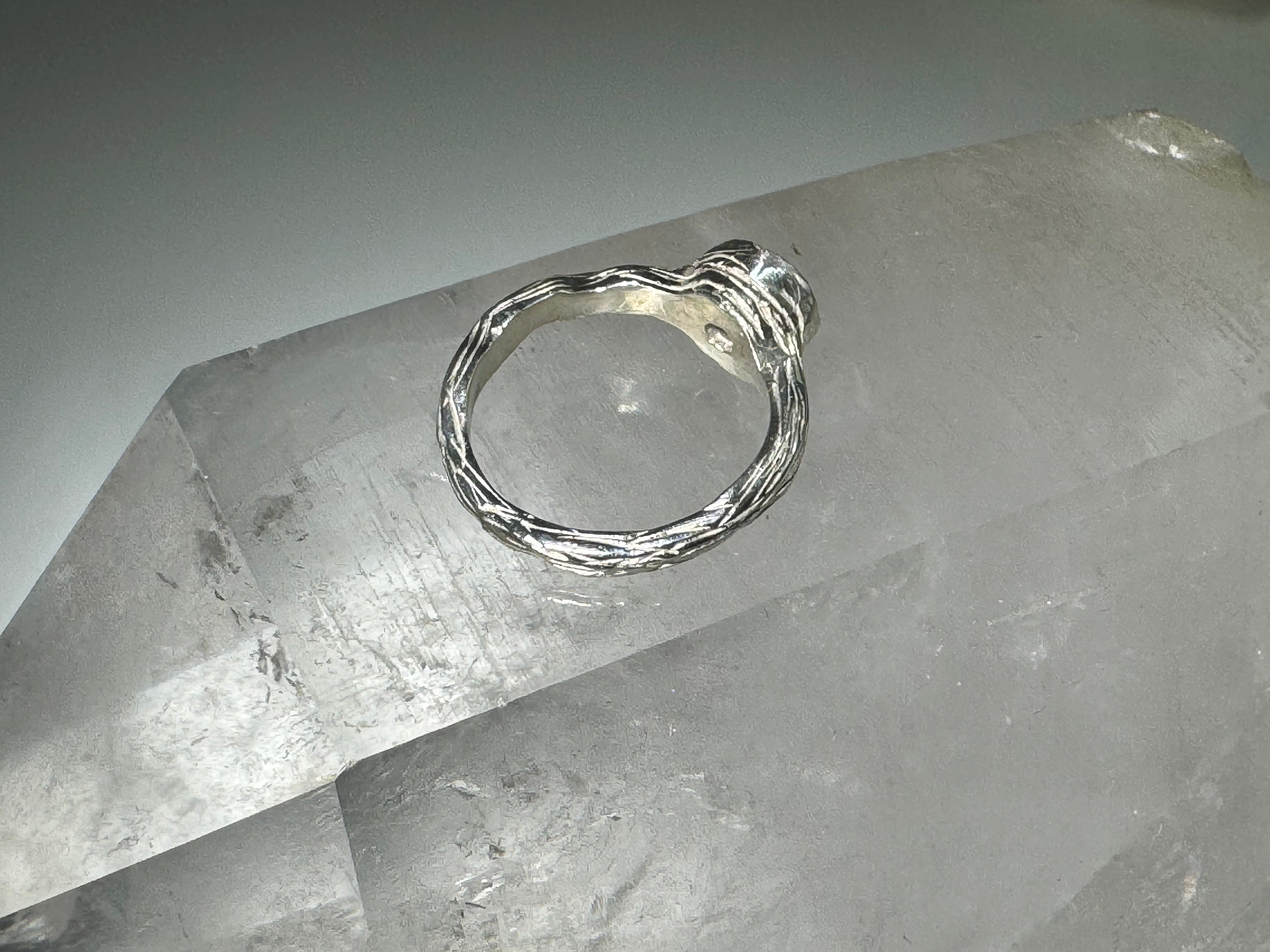 Moonstone Bark Sterling Ring