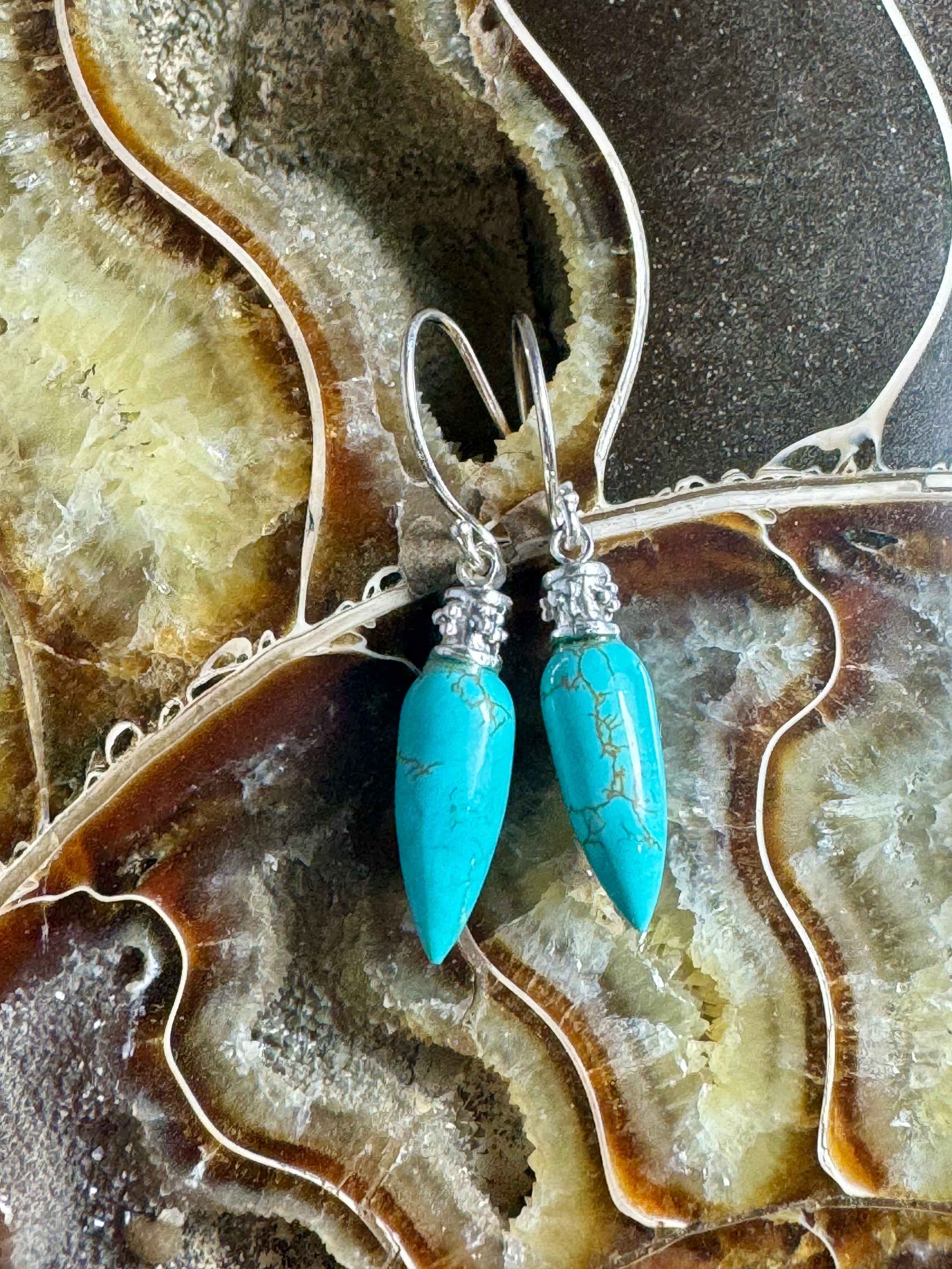 Turquoise Sterling Silver Drops