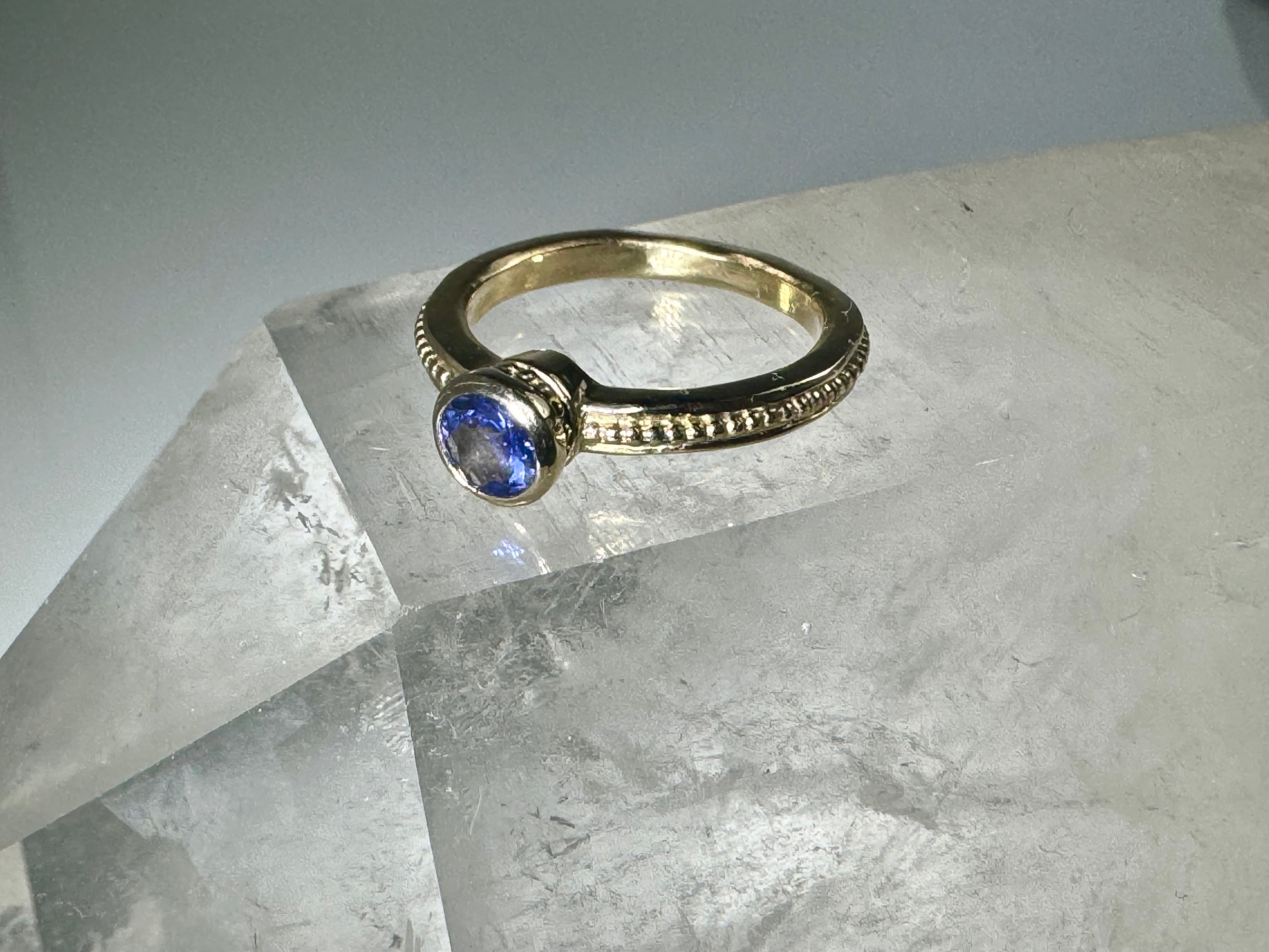Tanzanite 14k Beaded Band