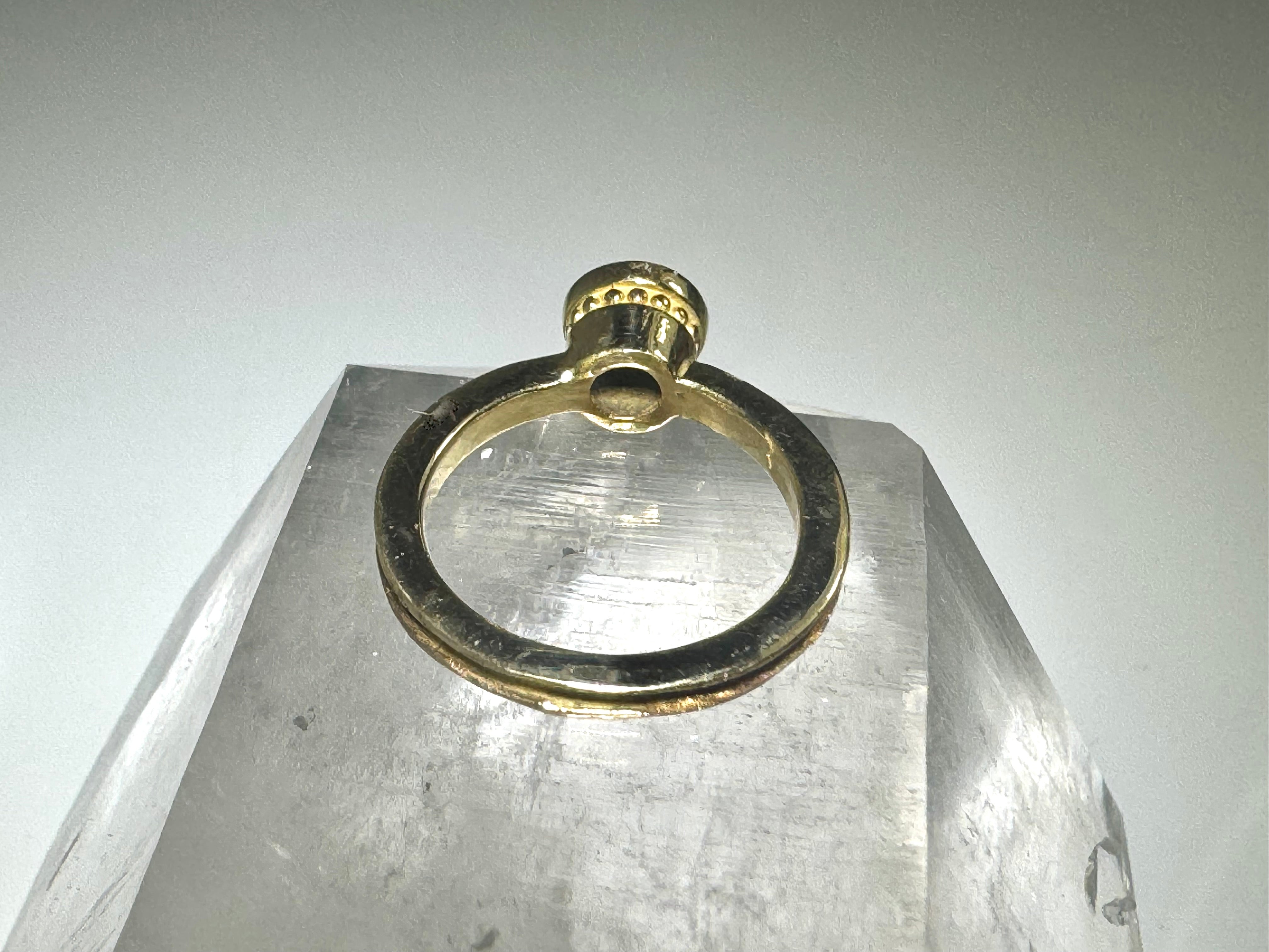 Tanzanite Beaded Bezel 18k Ring