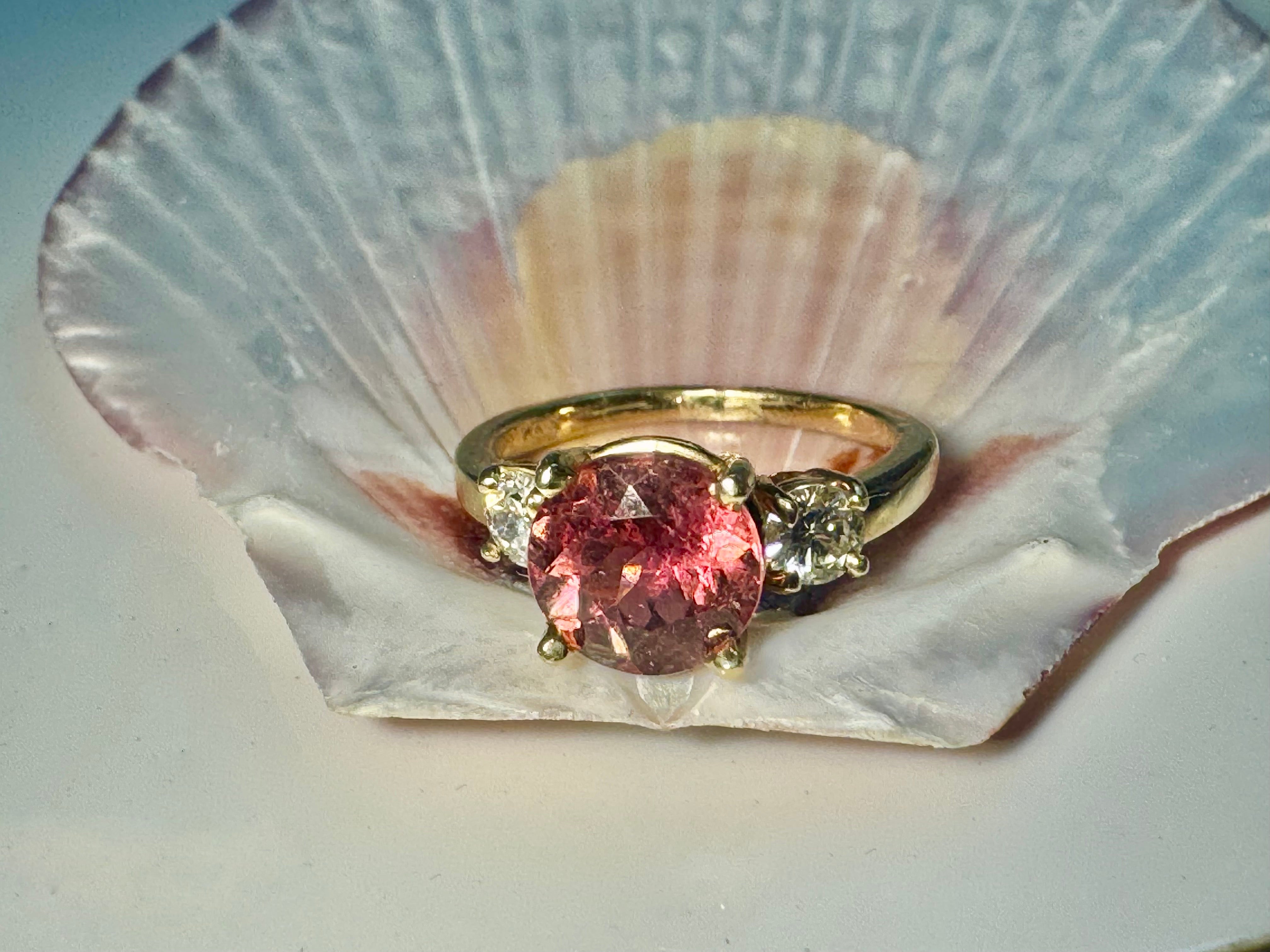 Pink Tourmaline & Diamond Ring