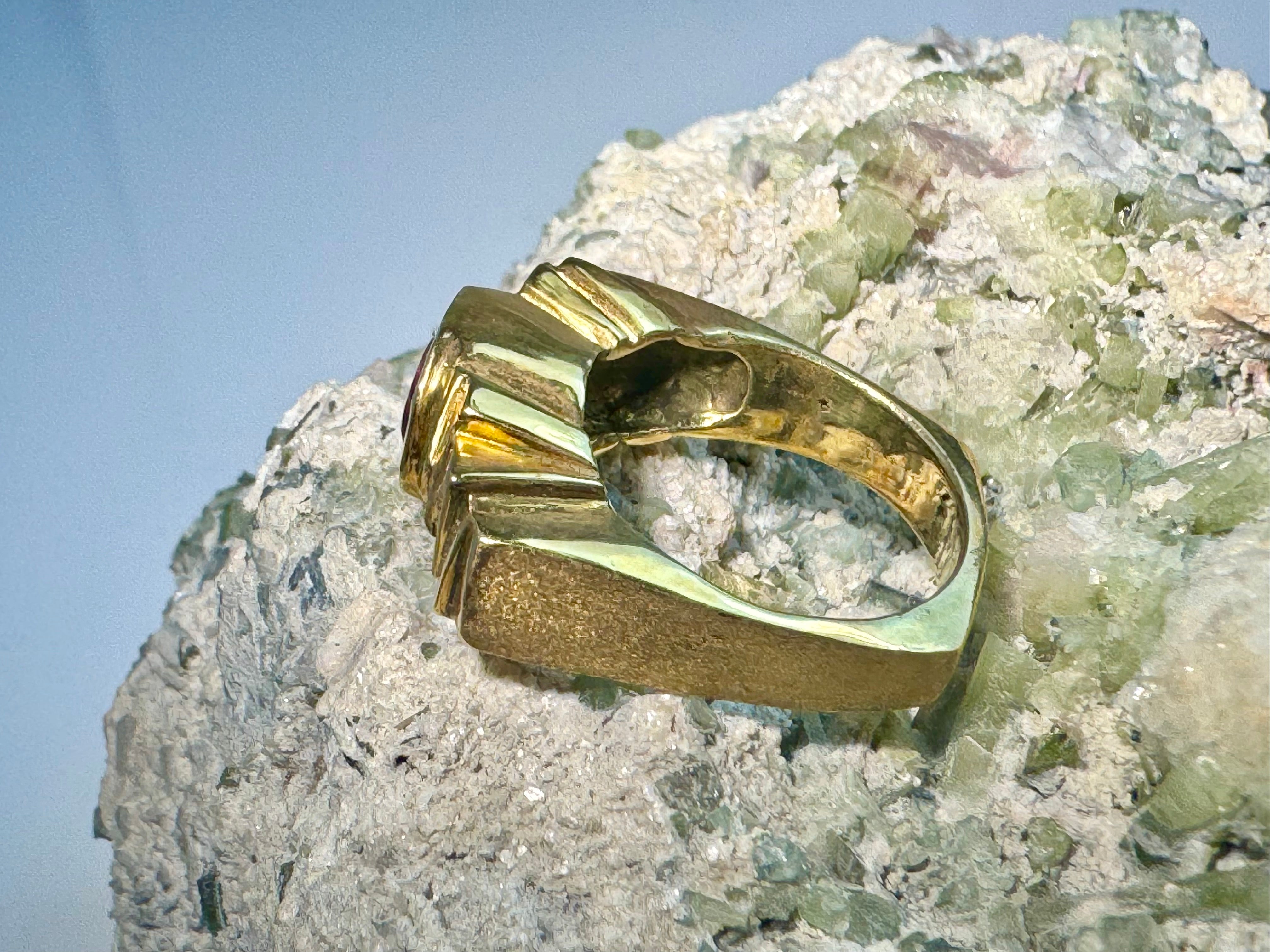 Pink Tourmaline 18k Step Ring