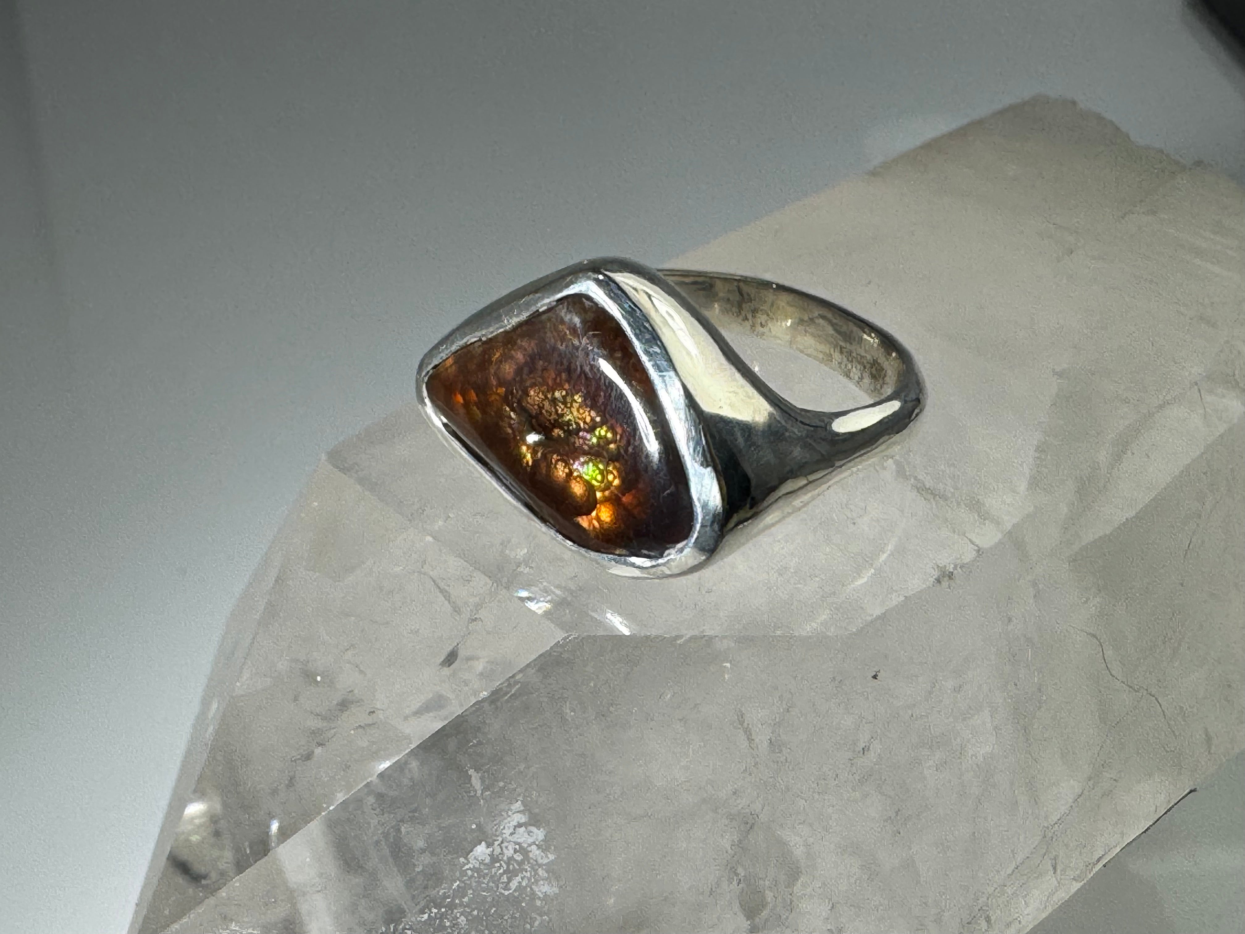 Fire Agate Sterling Men's Ring