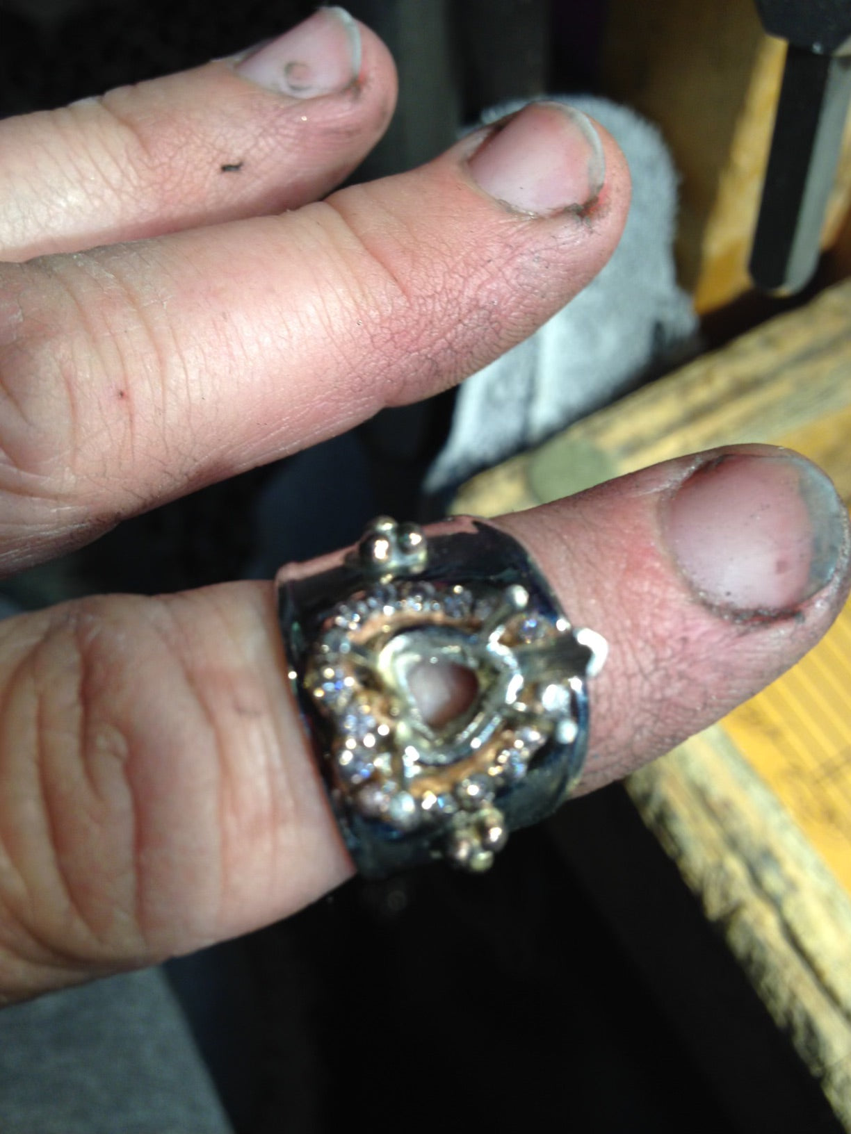 Heart Diamond Platinum & Rose Gold Ring