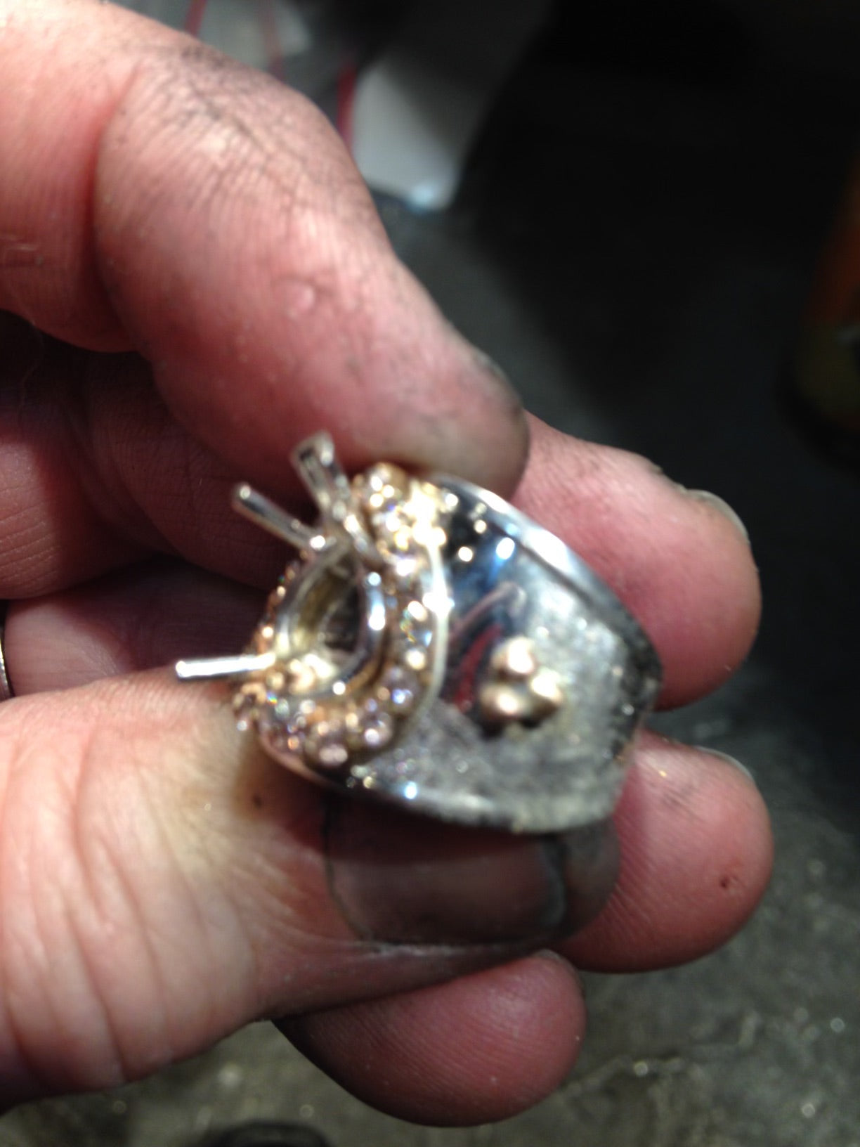 Heart Diamond Platinum & Rose Gold Ring