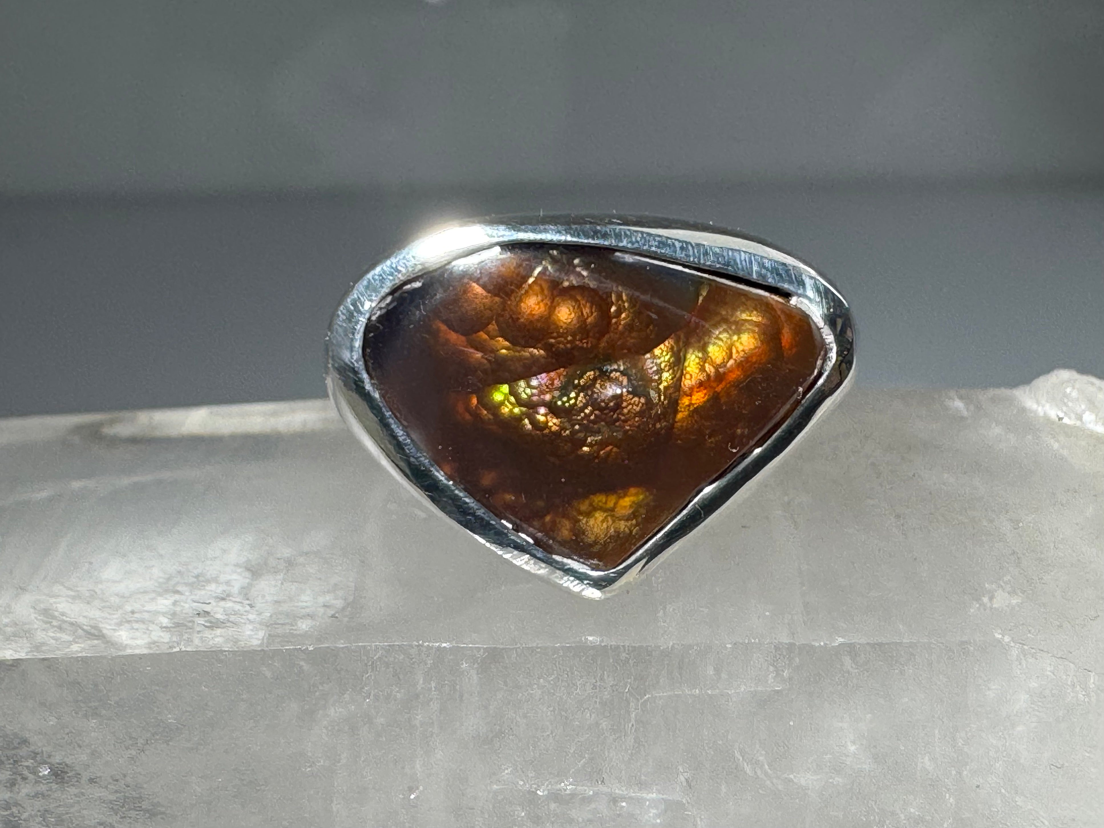 Fire Agate Sterling Men's Ring