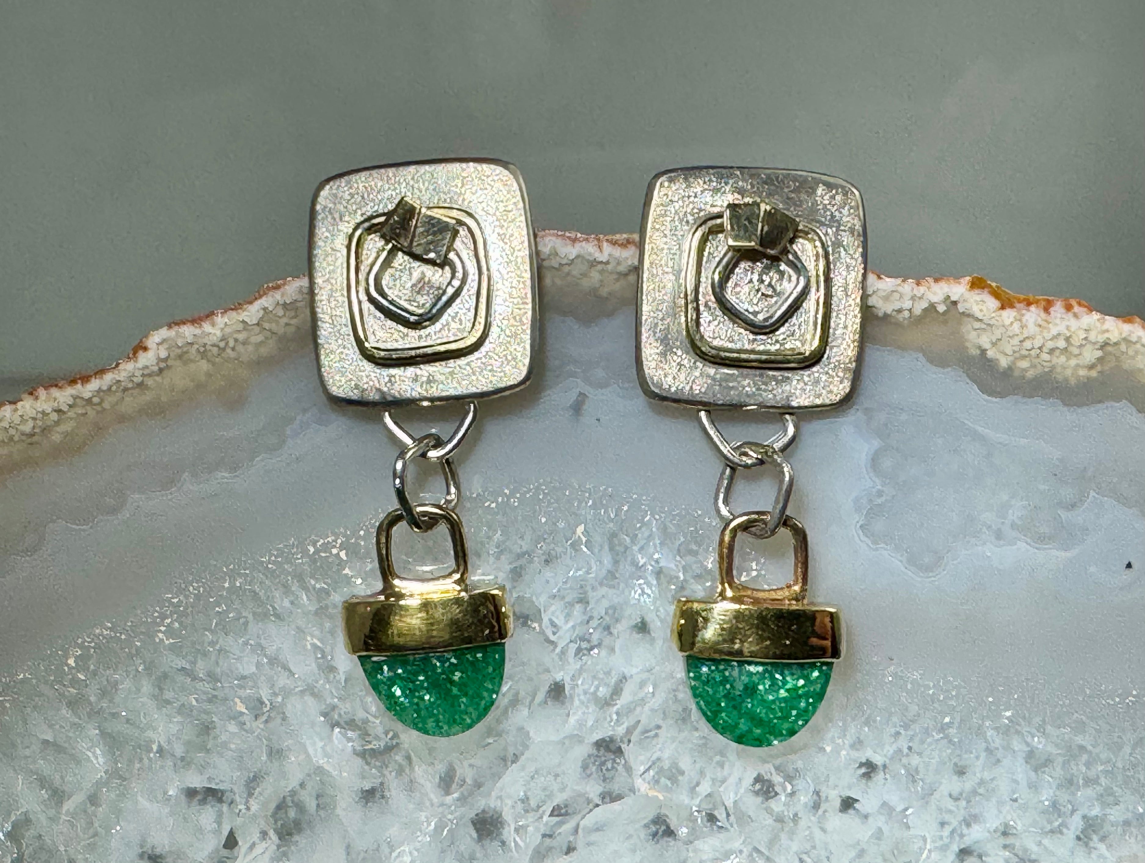 Aventurine 18k & Sterling Dangles