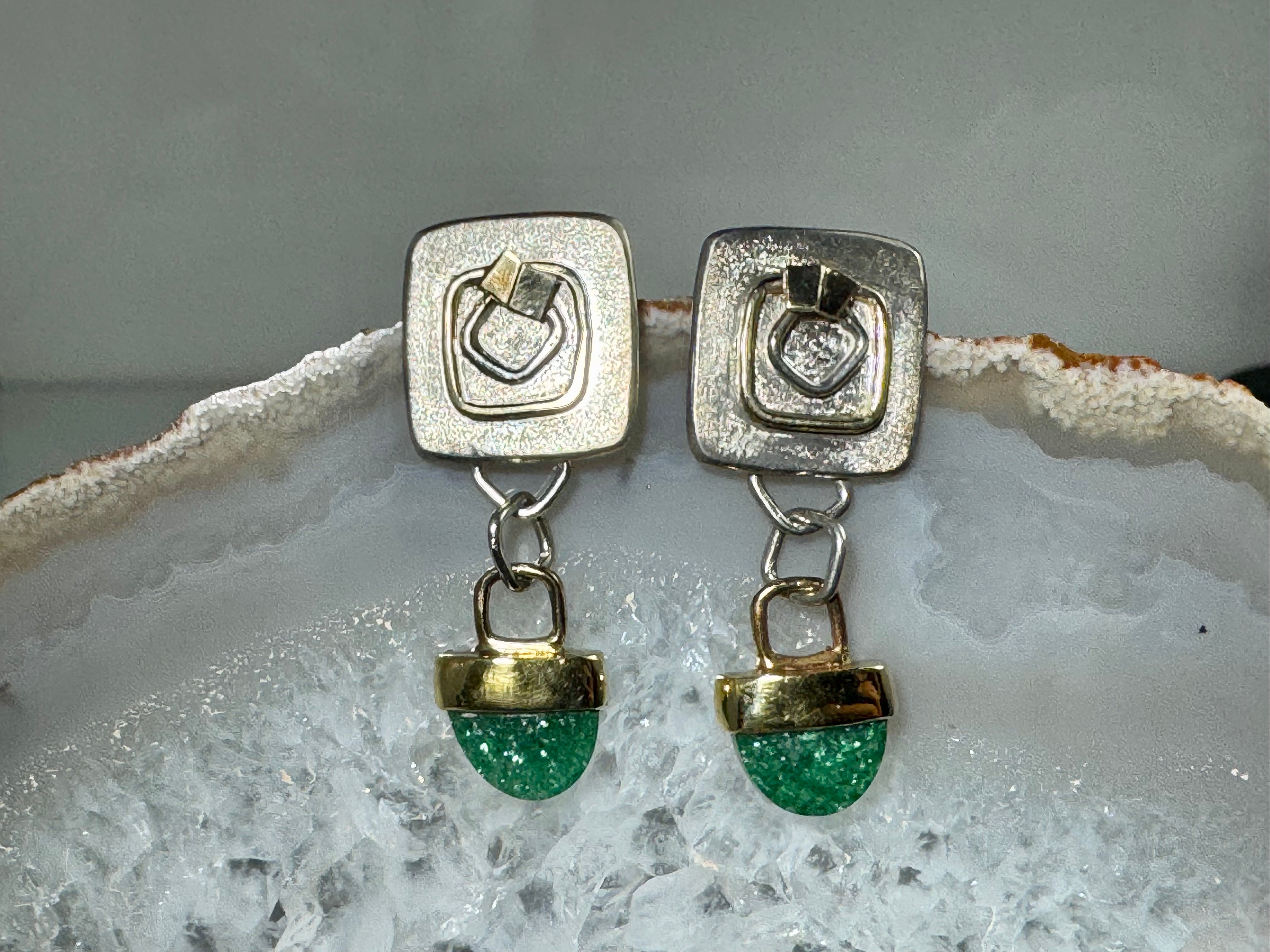 Aventurine 18k & Sterling Dangles