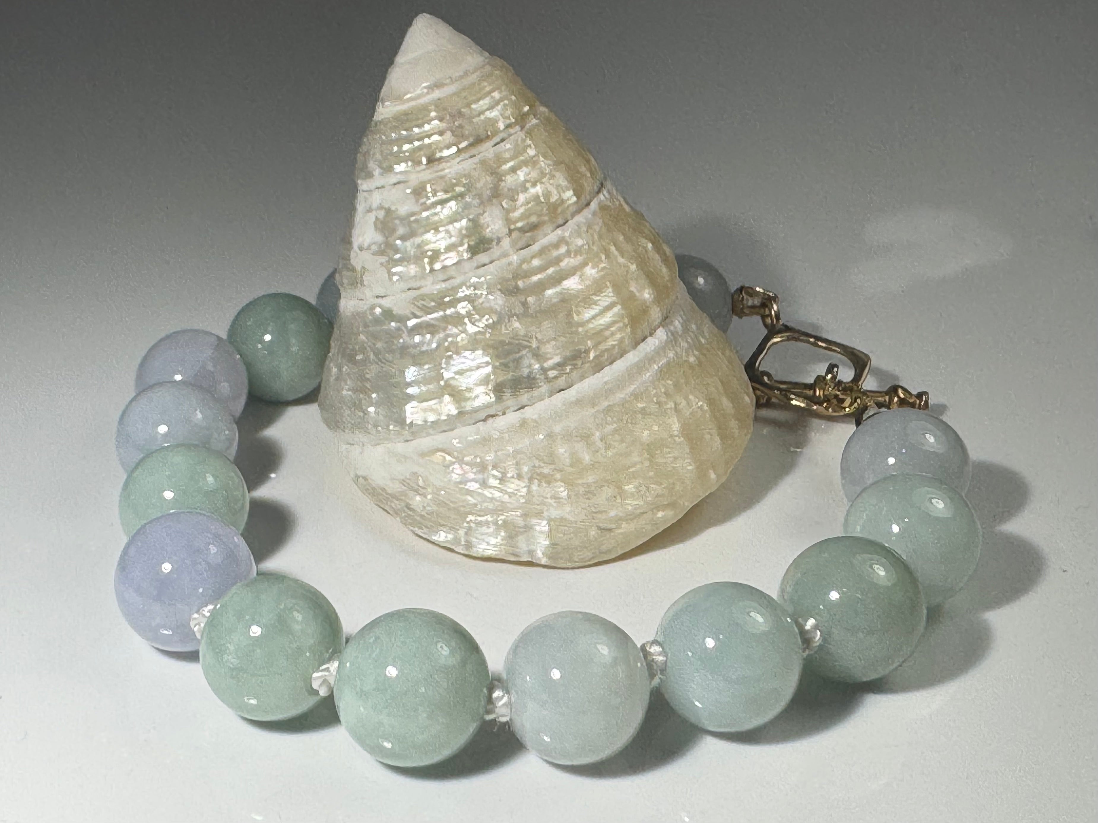 Jade 10mm Bead 14k Bracelet