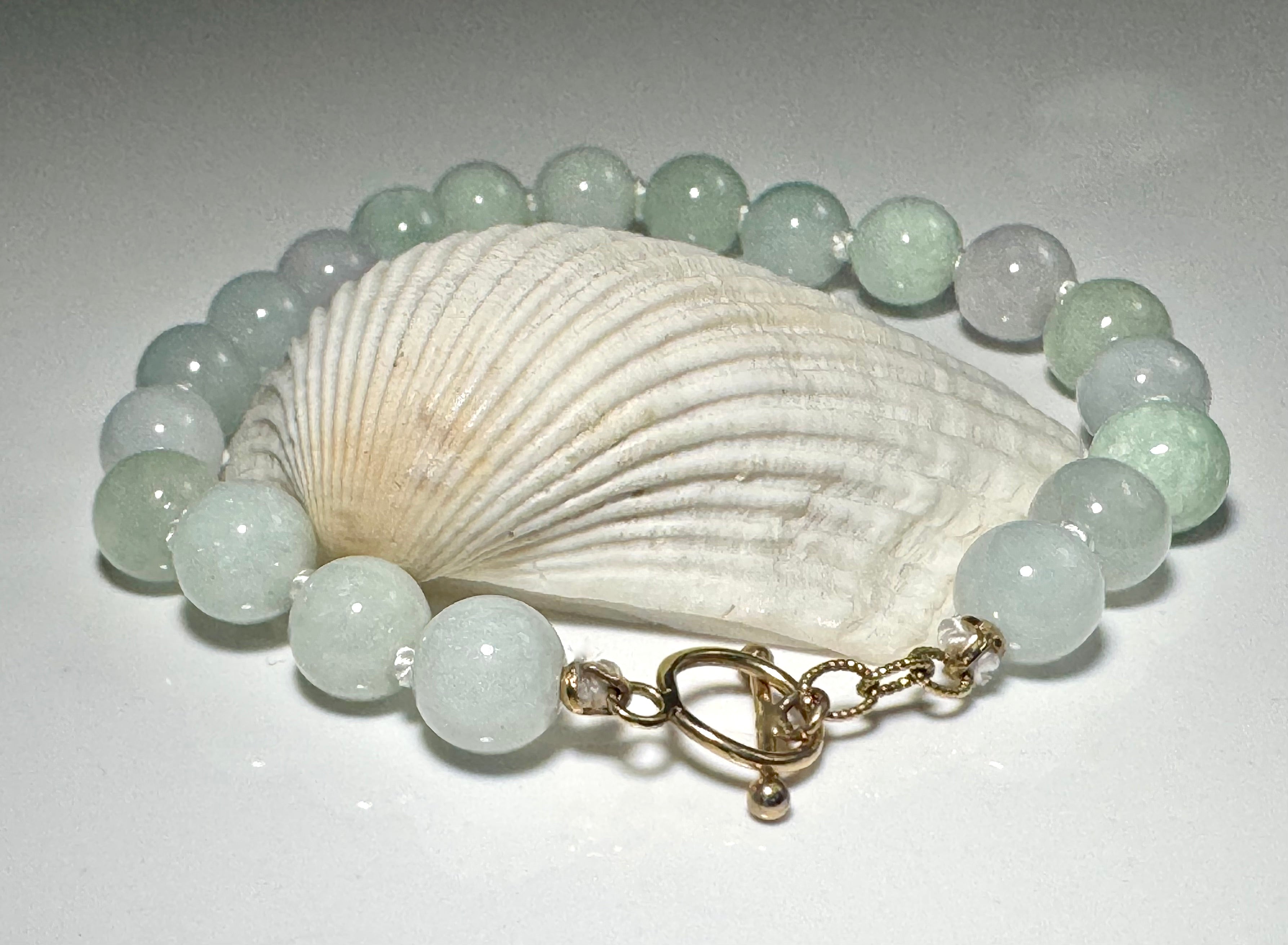 Jade 8mm Bracelet 14k Bracelet