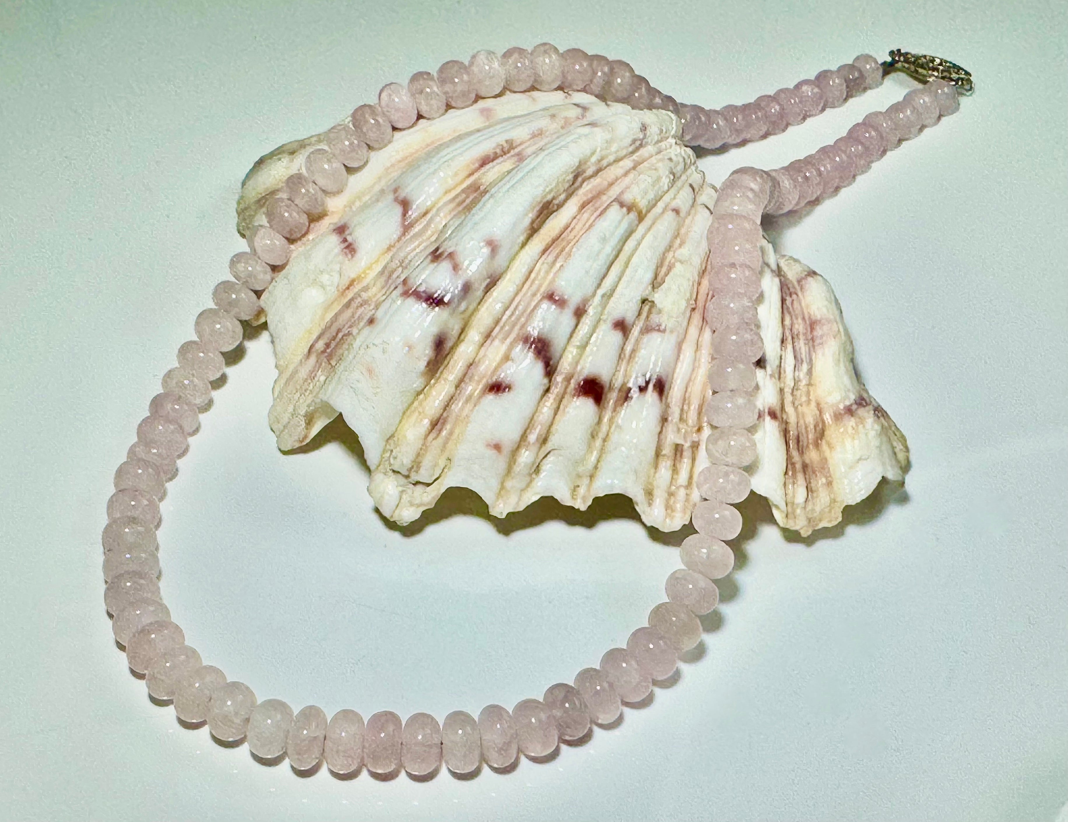 Rose Quartz Bead Sterling Necklace