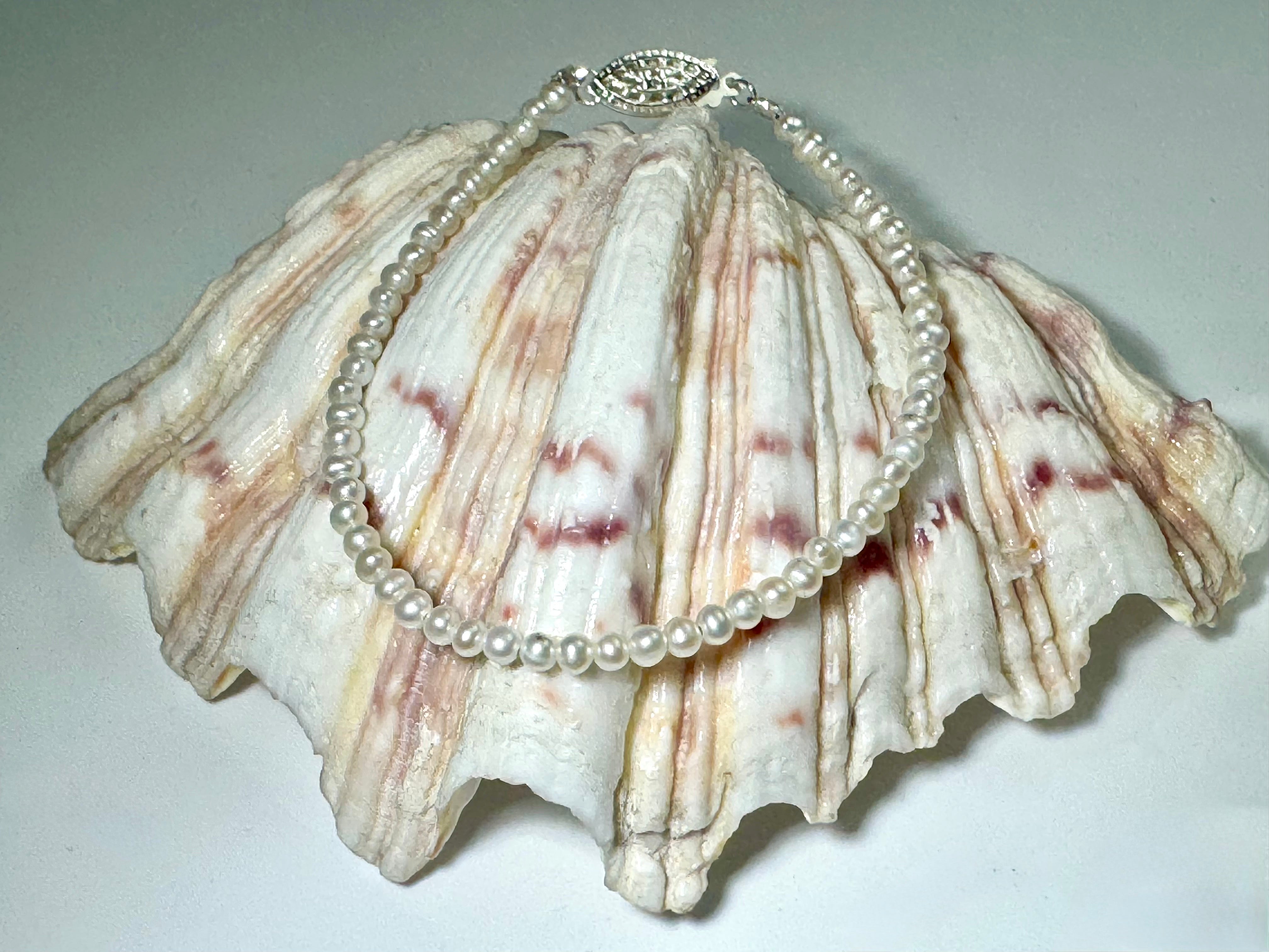 Pearl Fresh Water 4mm Sterling Bracelet