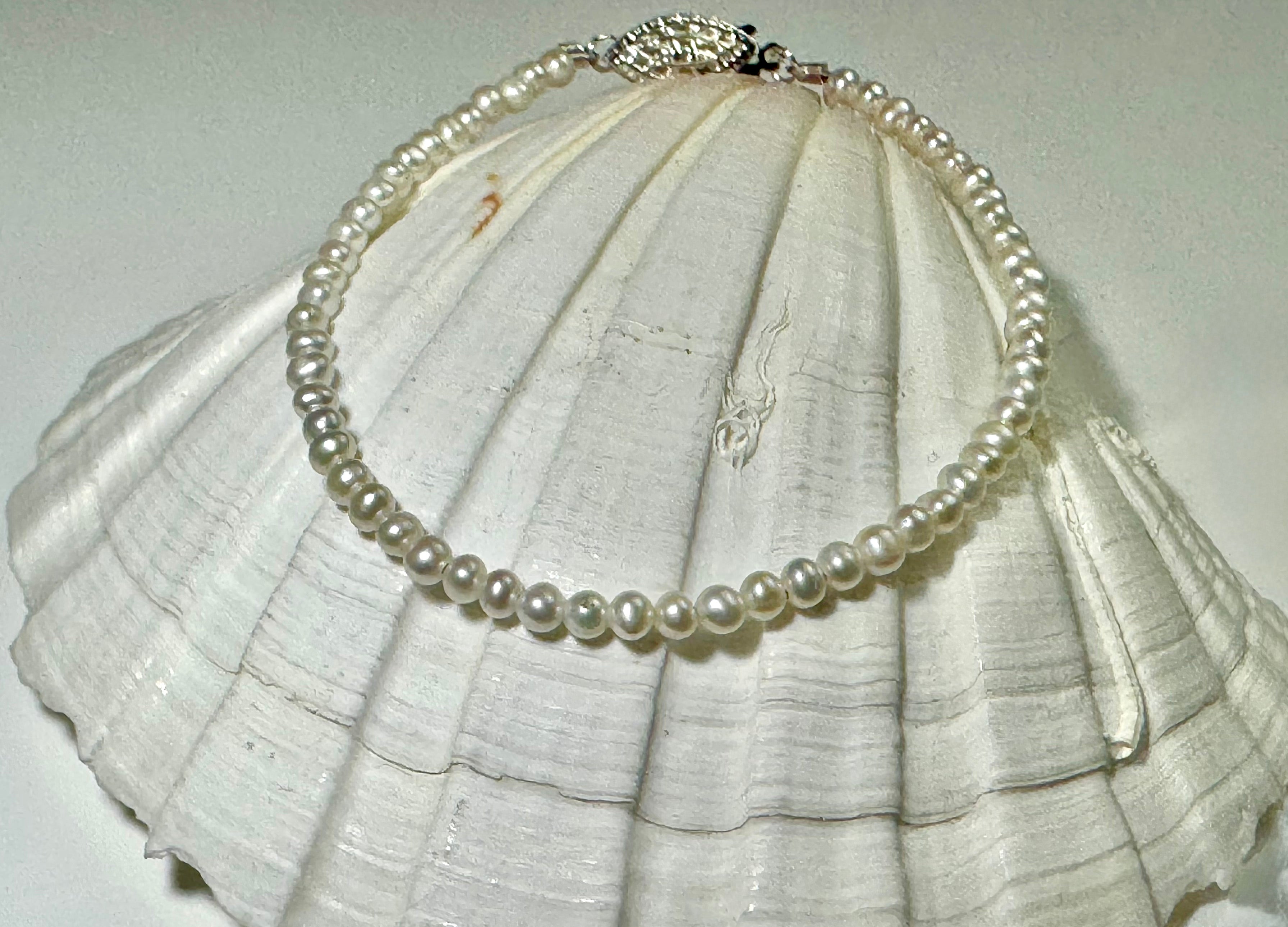 Pearl Fresh Water 4mm Sterling Bracelet